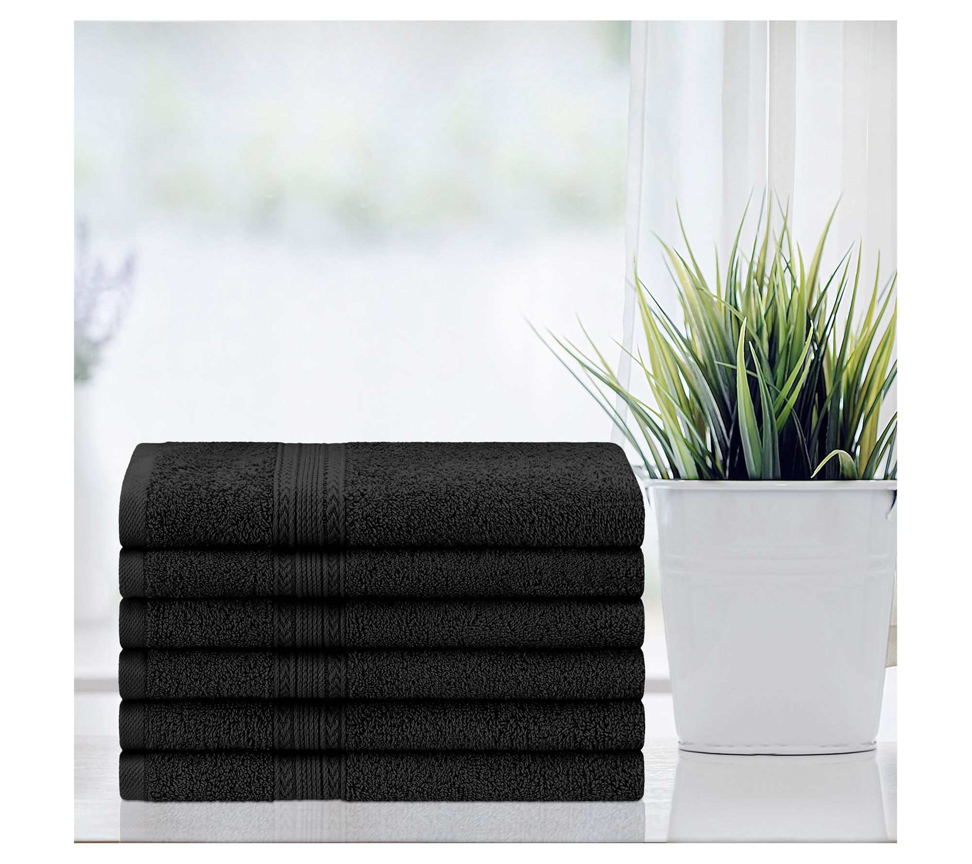 Superior Cotton 6-Piece Solid Hand Towel Set