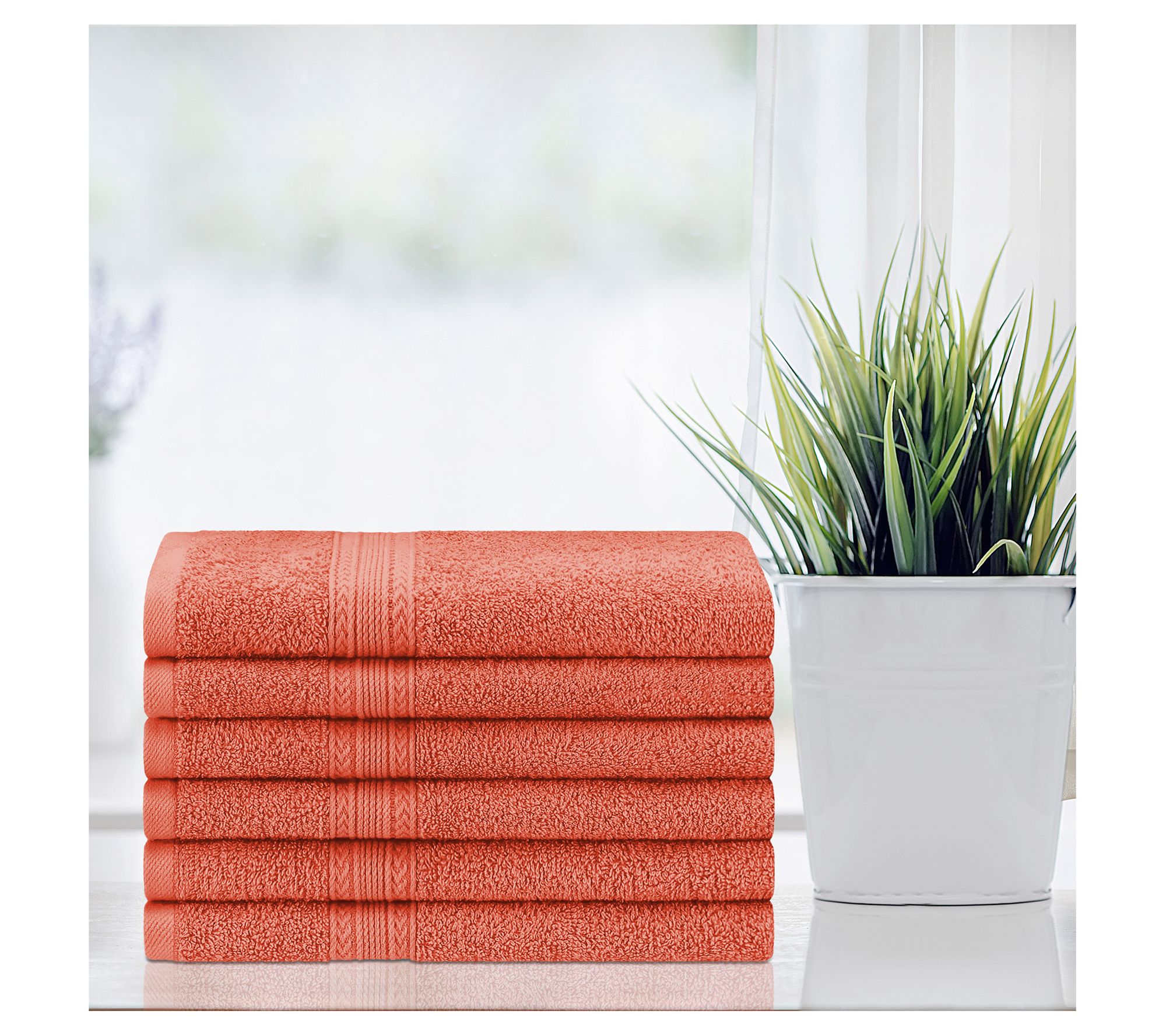 Superior Cotton 6-Piece Solid Hand Towel Set