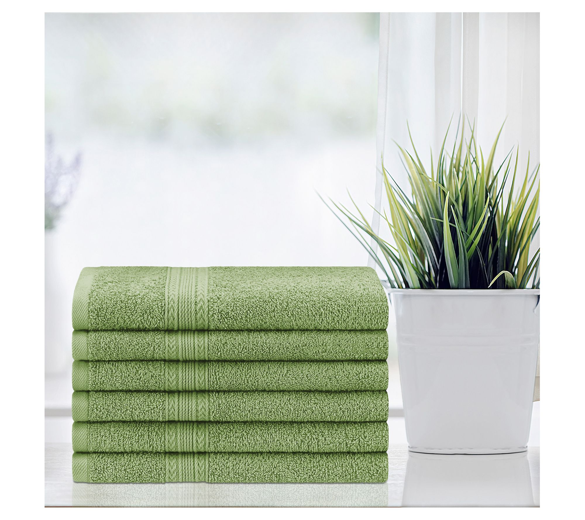 Superior Cotton 6-Piece Solid Hand Towel Set