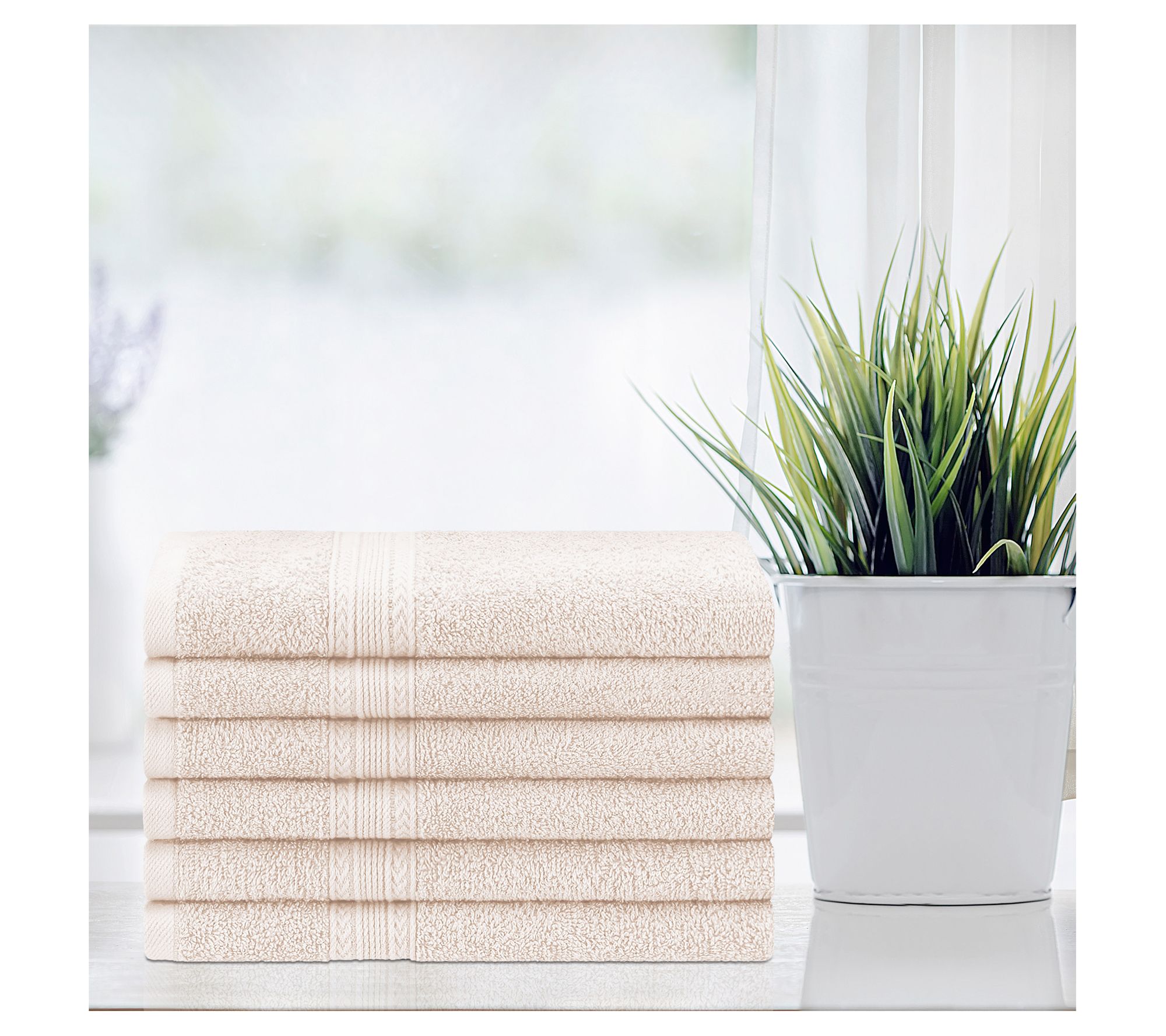 Superior Cotton 6-Piece Solid Hand Towel Set