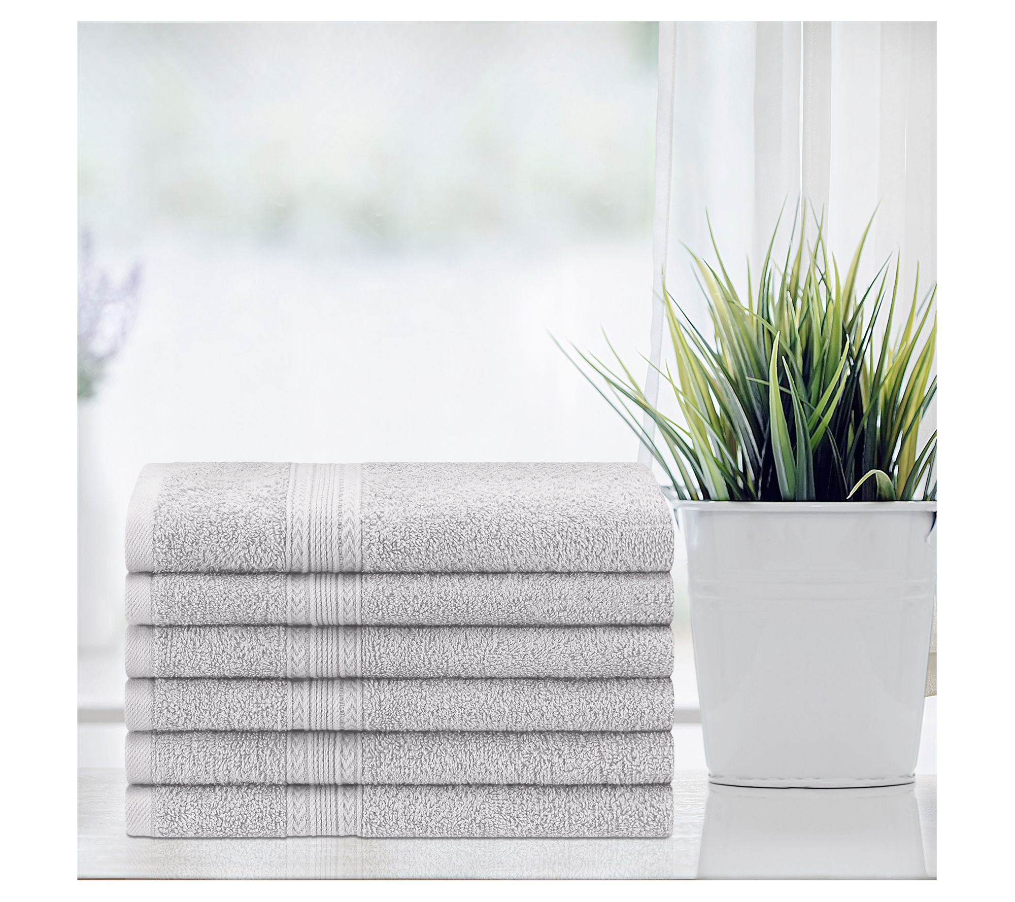 Superior Cotton 6-Piece Solid Hand Towel Set