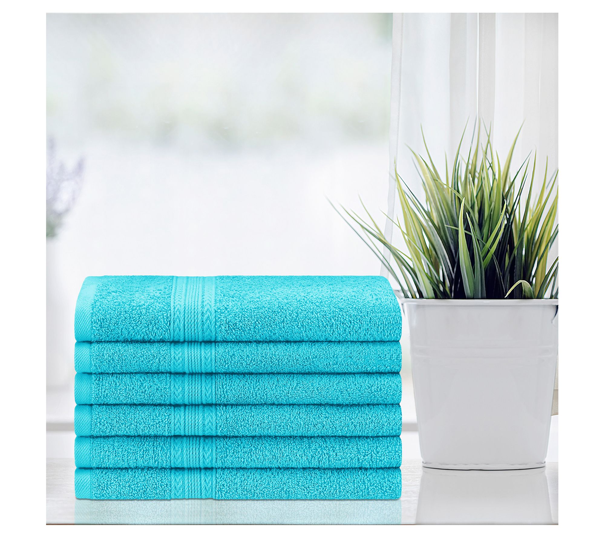 Superior Cotton 6-Piece Solid Hand Towel Set