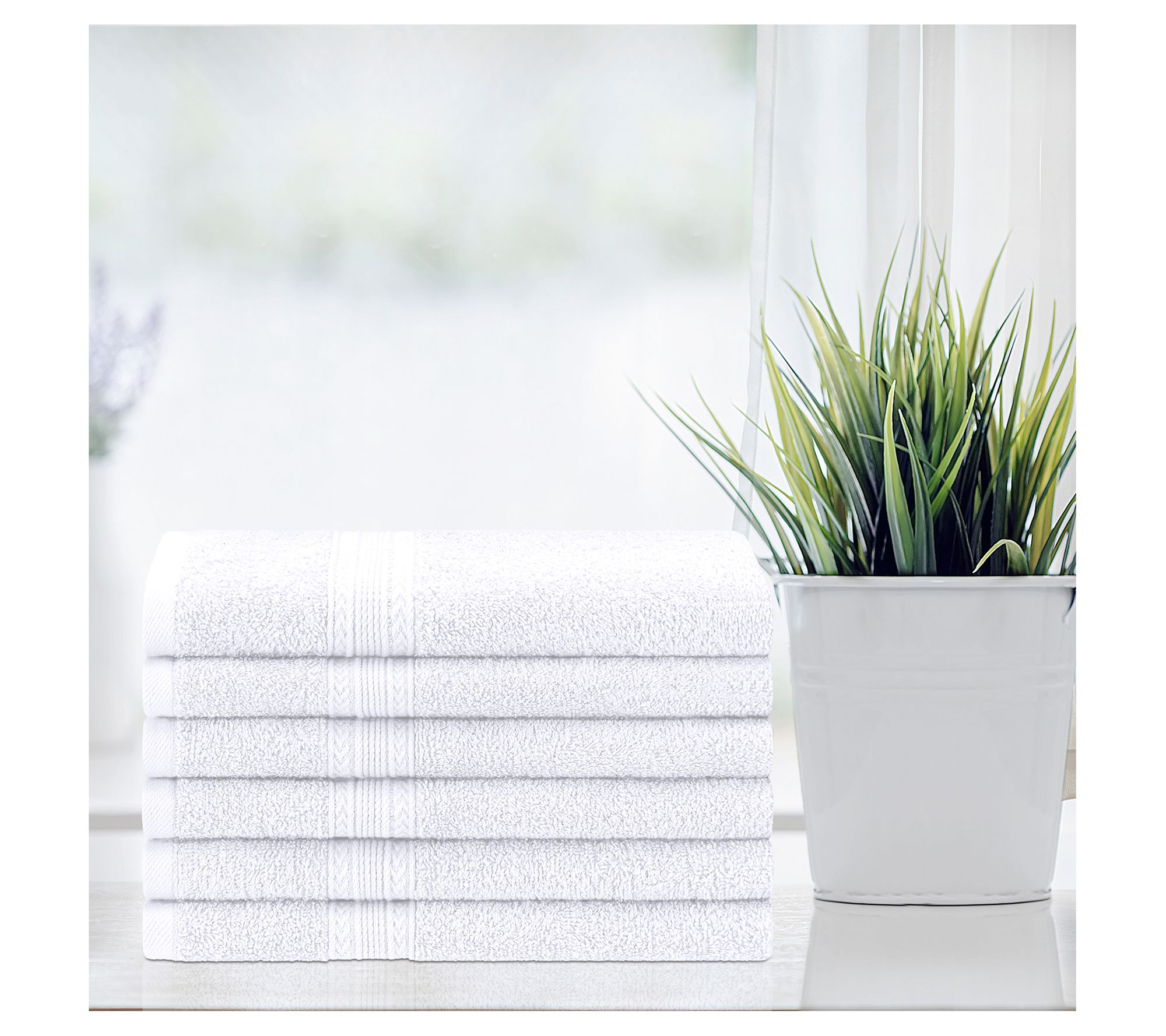 Superior Cotton 6-Piece Solid Hand Towel Set