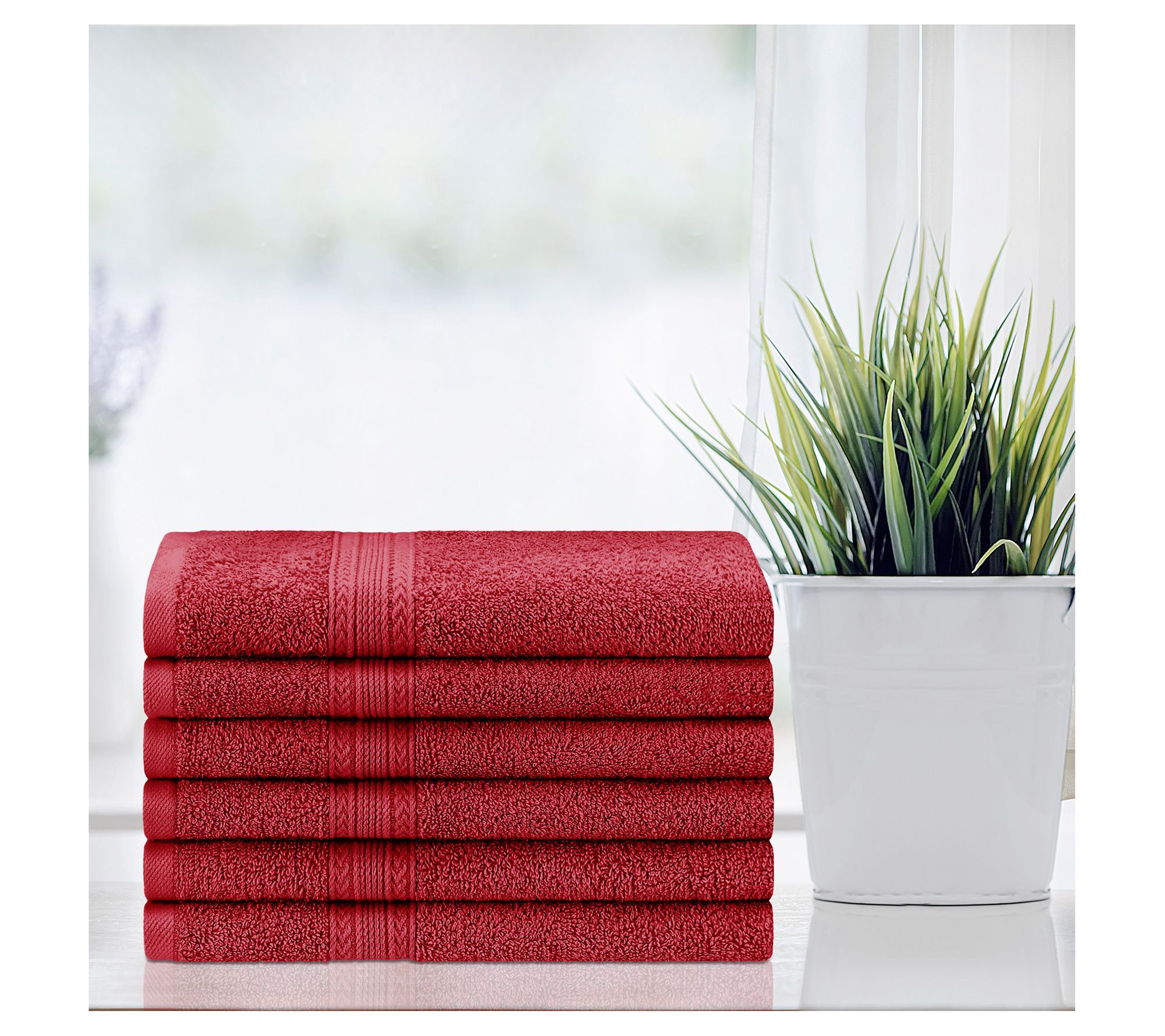 Superior Cotton 6-Piece Solid Hand Towel Set