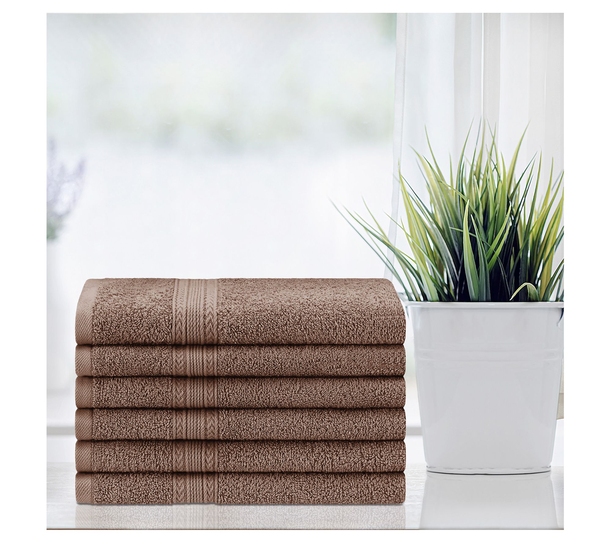 Superior Cotton 6-Piece Solid Hand Towel Set