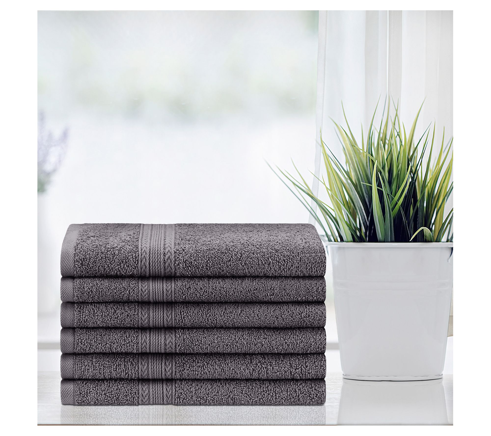 Superior Cotton 6-Piece Solid Hand Towel Set