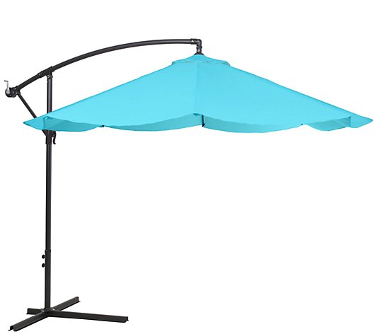 Pure Garden Hanging 10-Foot Patio Umbrella, Easy Crank & Base