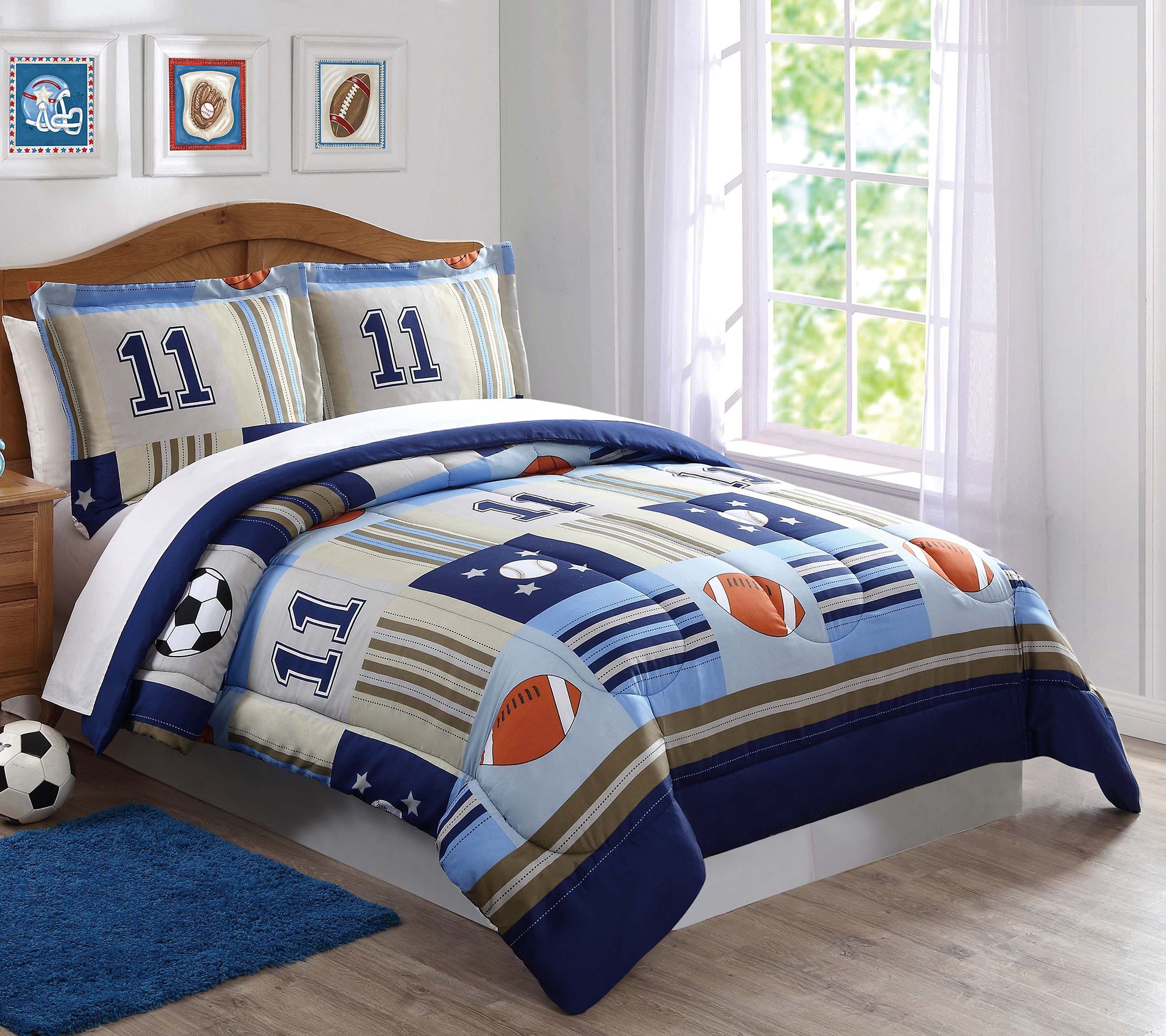 My World Denim and Khaki Twin Comforter Set
