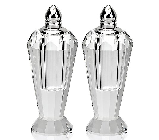 Badash Crystal Preston Platinum Salt & Pepper Shakers