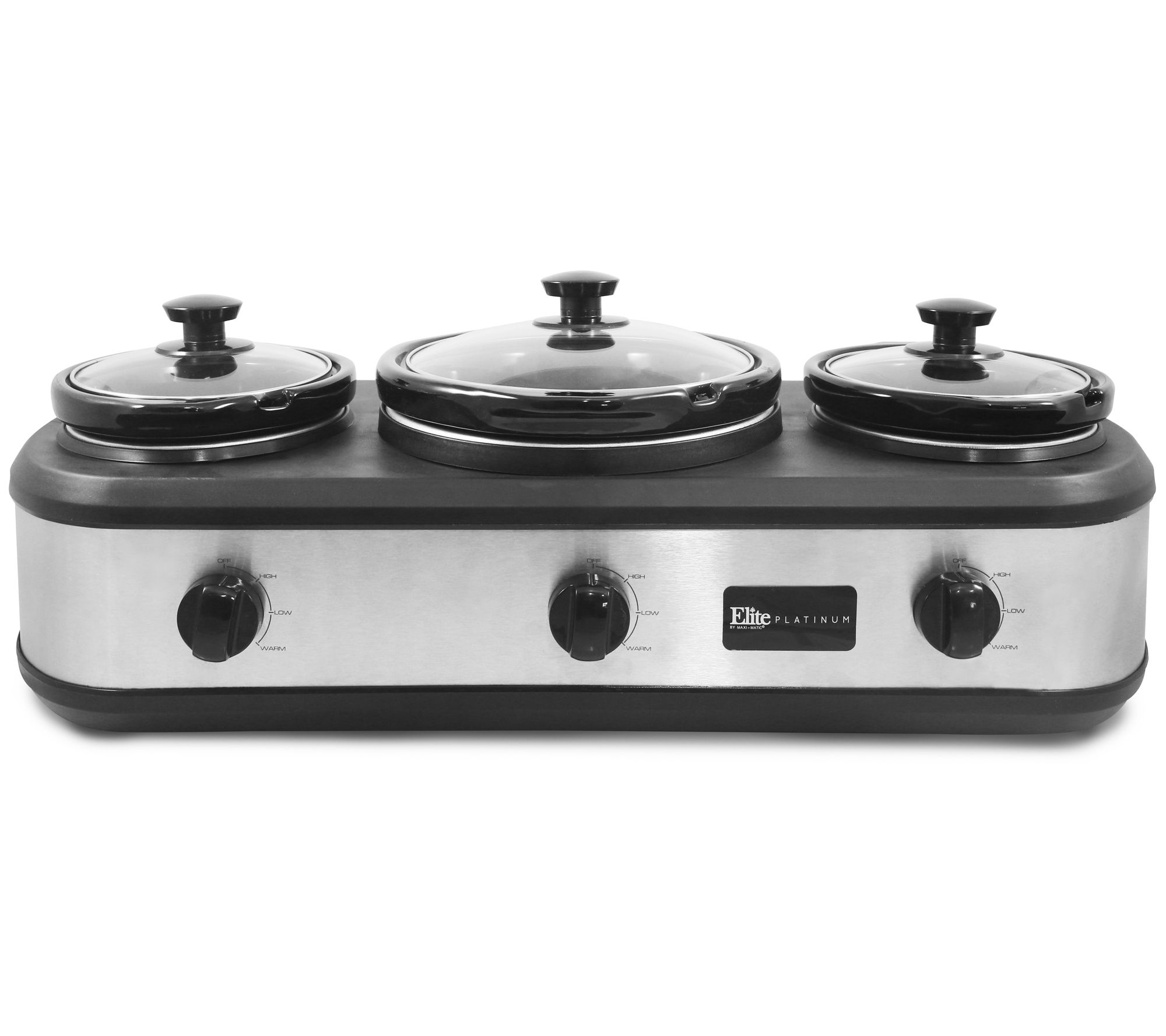 Courant 5 qt. (2.5 Qt.) Each Double Slow Cooker - Stainless Steel, Silver