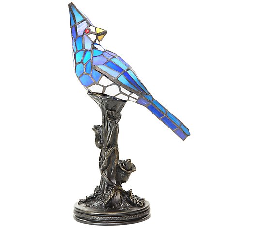 River of Goods 13.5"H Stained Glass Bird AccentLamp