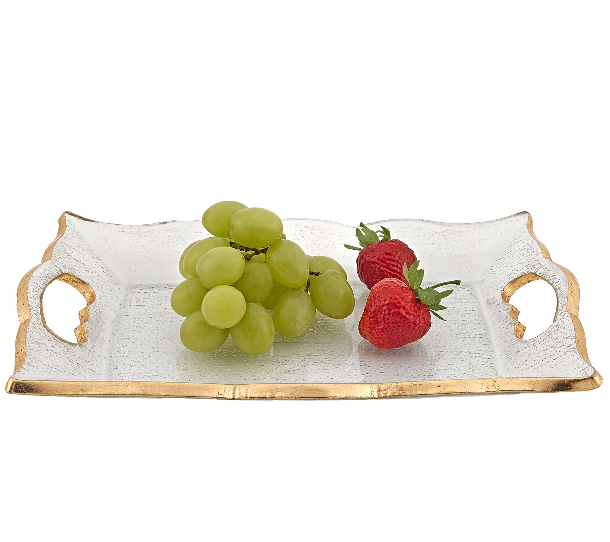 Badash Hand-Decorated Gold Leaf Scalloped Edge7 x 11" Tray