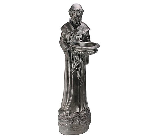 Northlight St. Francis of Assisi Dark Brown Bird Feeder Statue