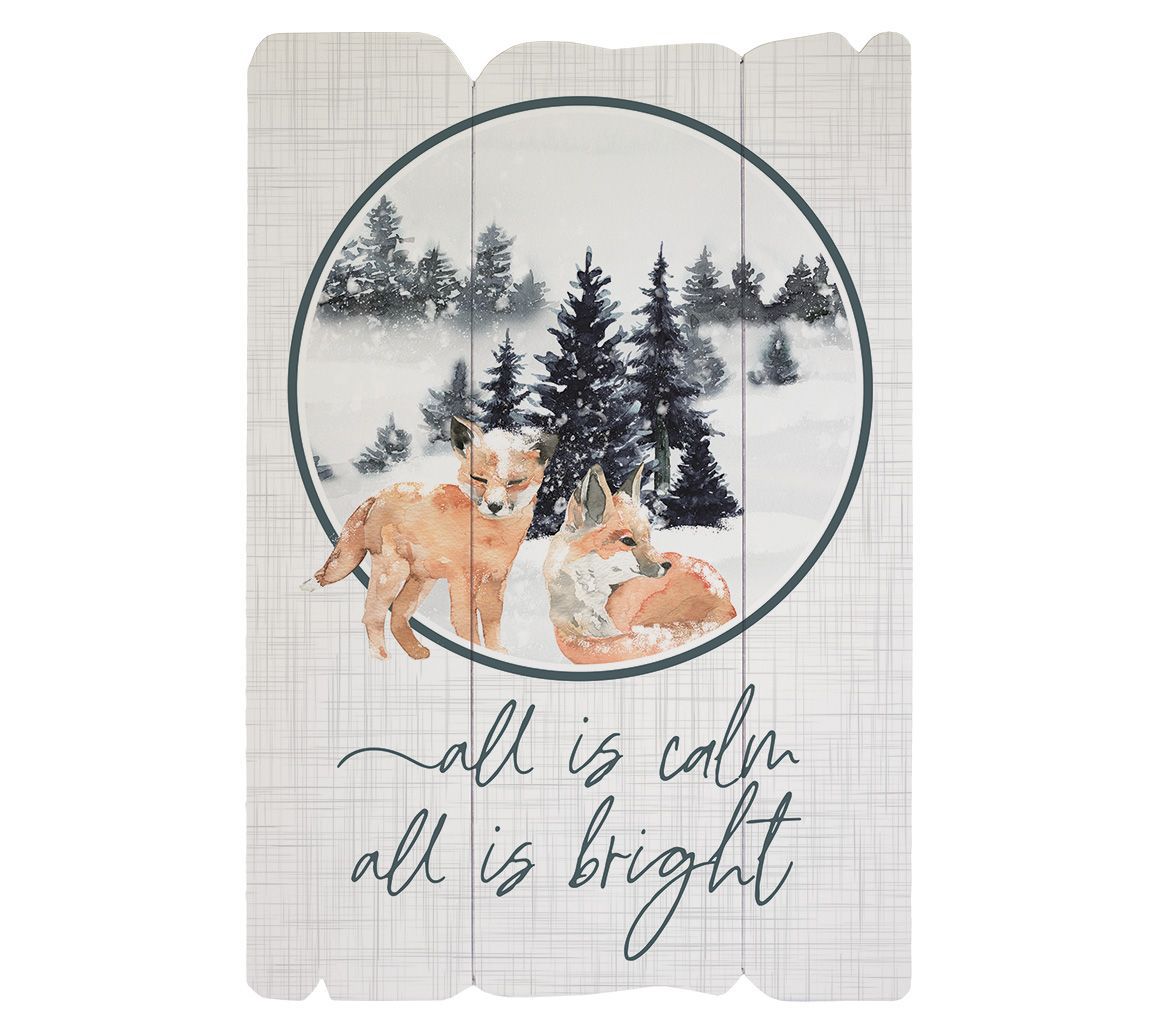 Sincere Surroundings 14" All is Calm Fox Splend id Fence