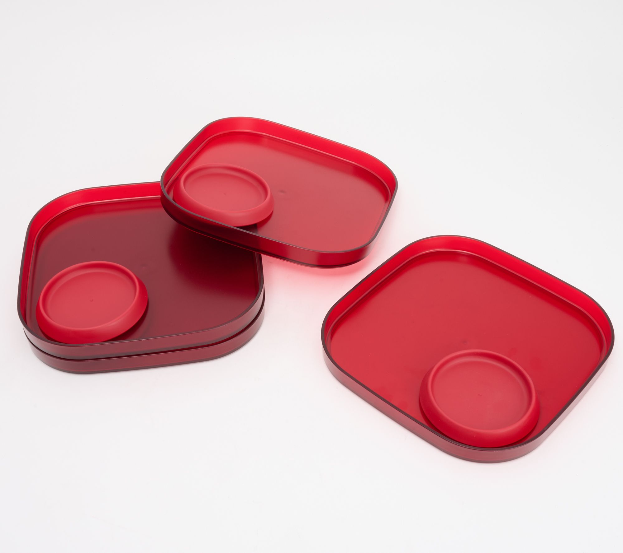 madesmart Dipware S/4 Stackable Plates with Dip Bowls