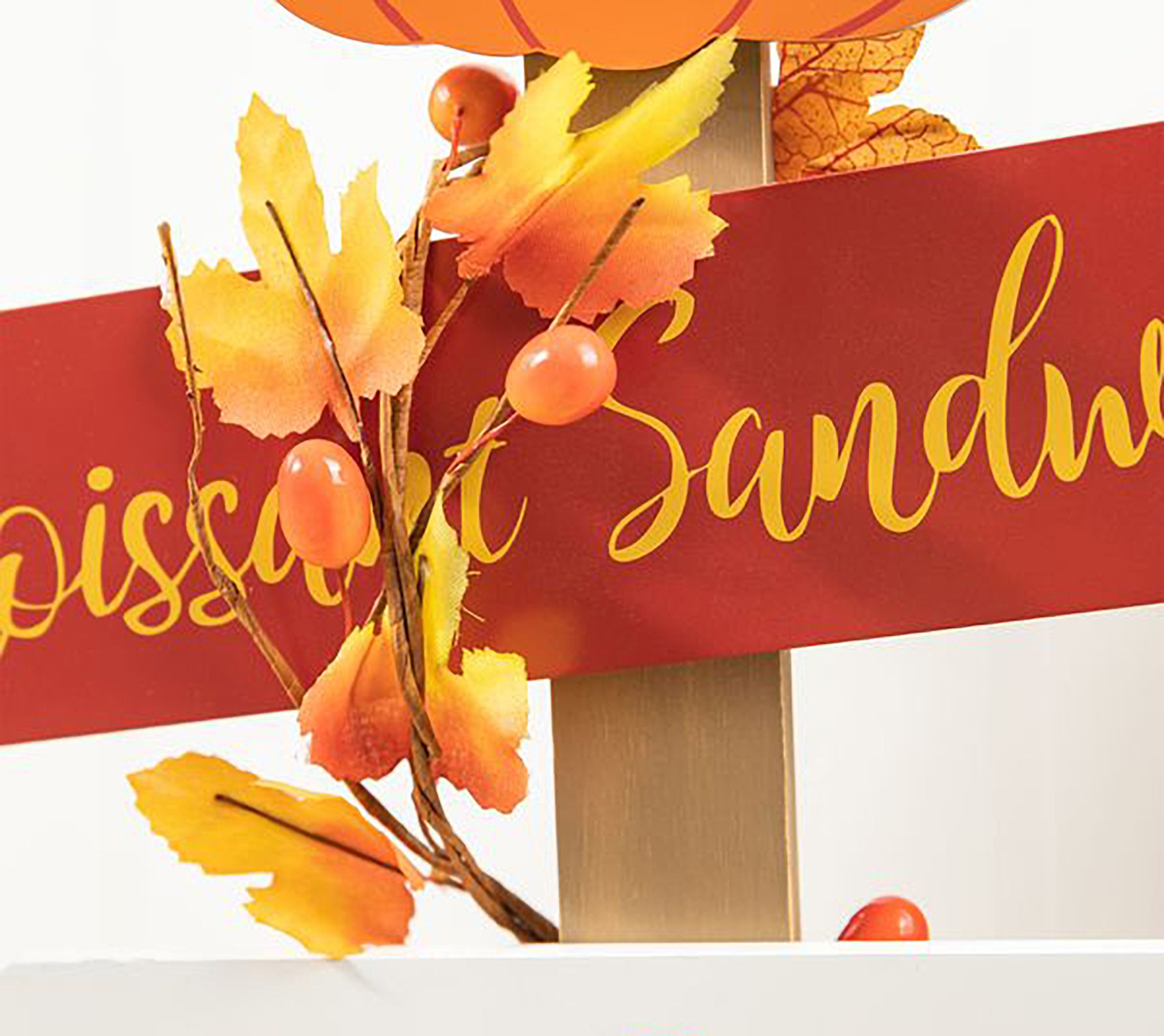 Glitzhome 42.75"H Thanksgiving Turkey Word Sign Porch Decor