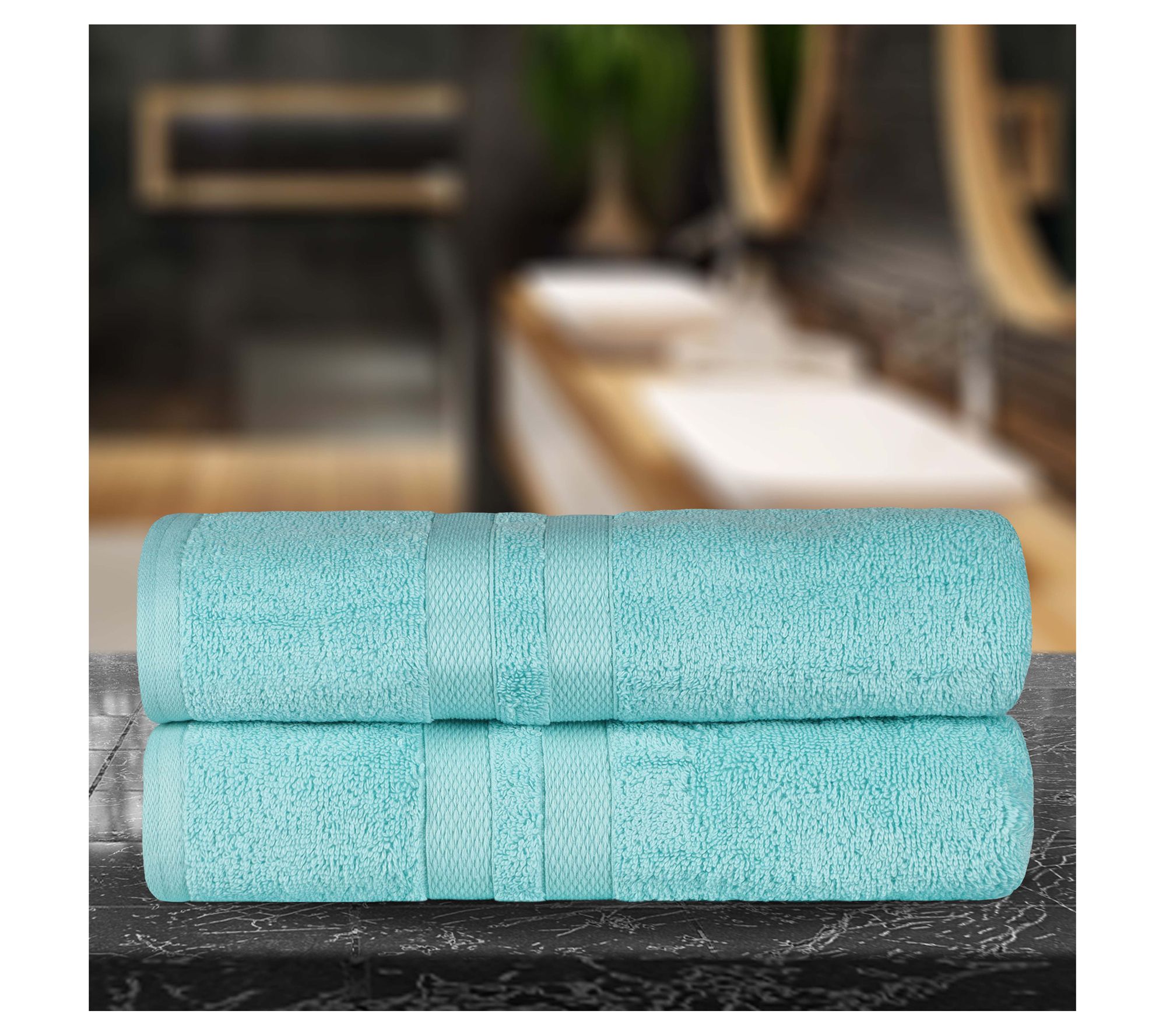 Superior Ultra Soft Cotton Solid 2-Piece Bath Sheets