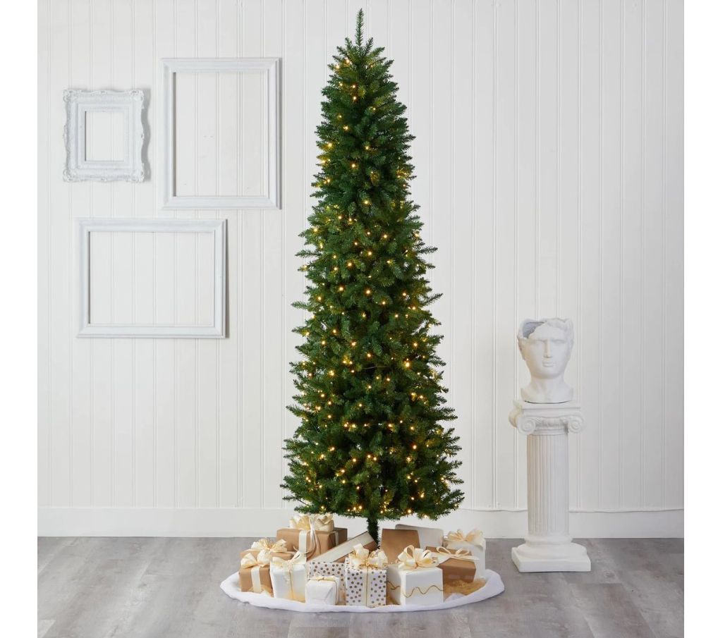 7.5-ft Slim Green Mountain Pine Artificial Chritmas Tree - QVC.com