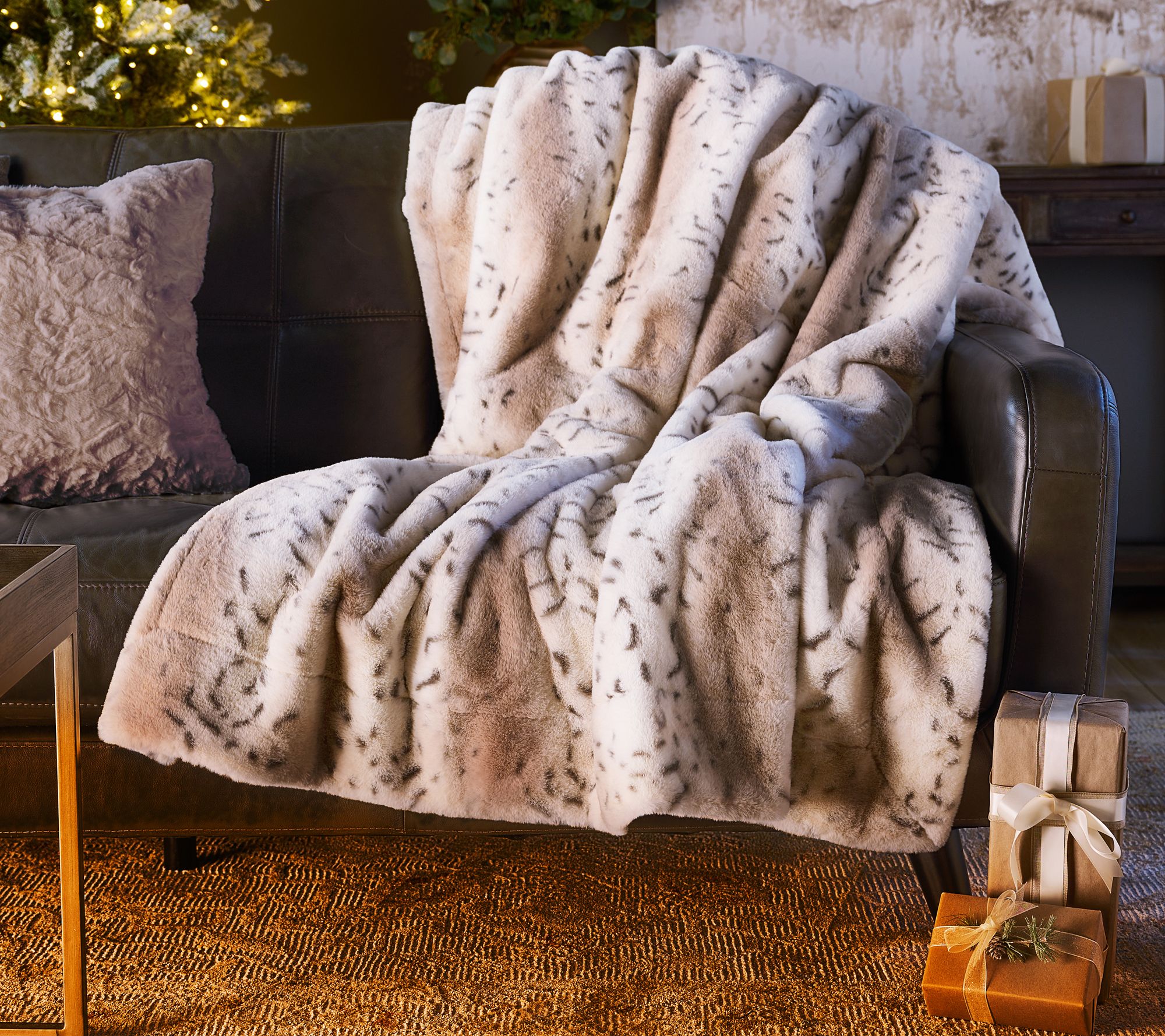 As Is Dennis Basso 30th Anniversary Faux Fur Throw