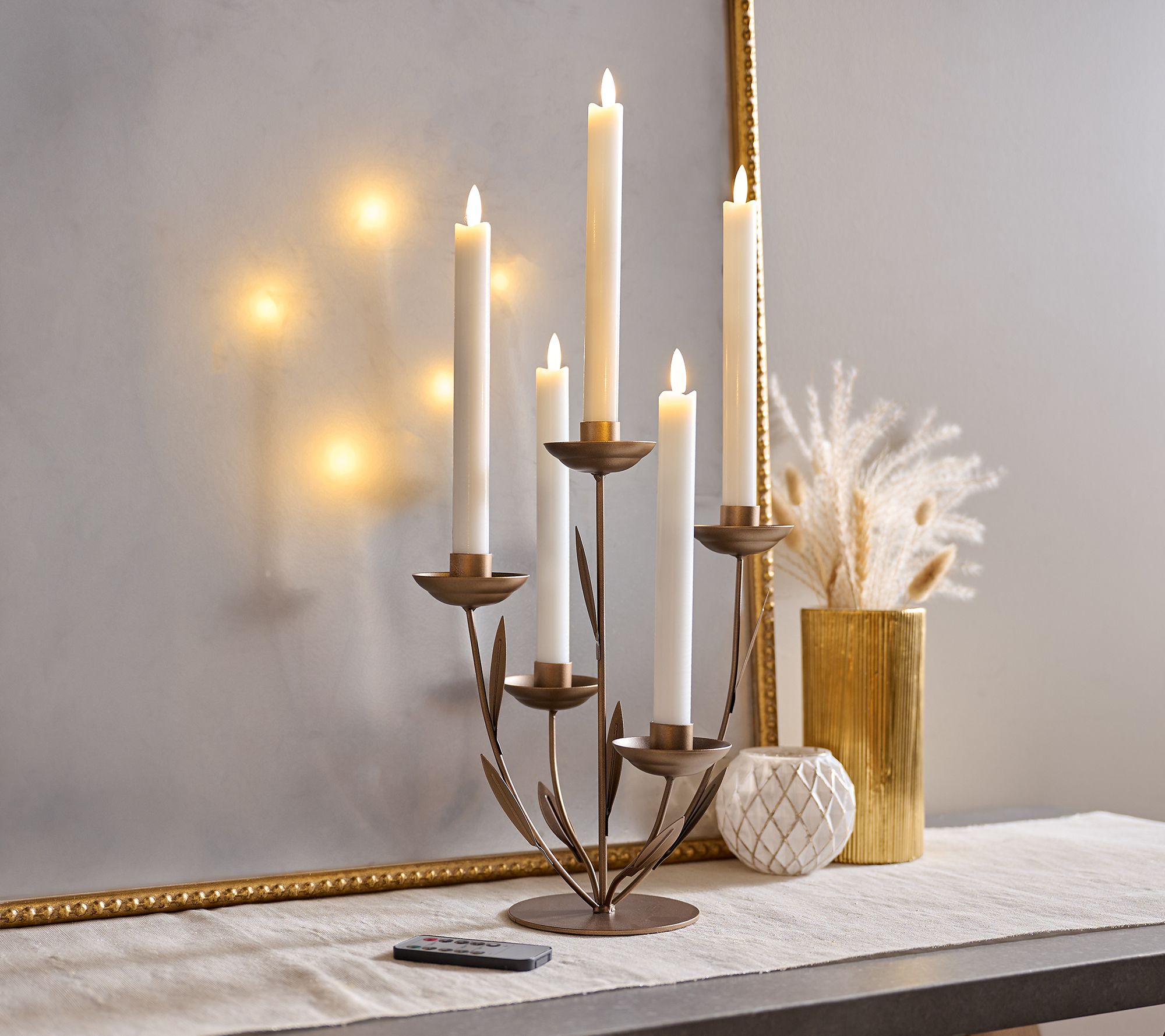 Home Reflections Metal Flower Candle Holder