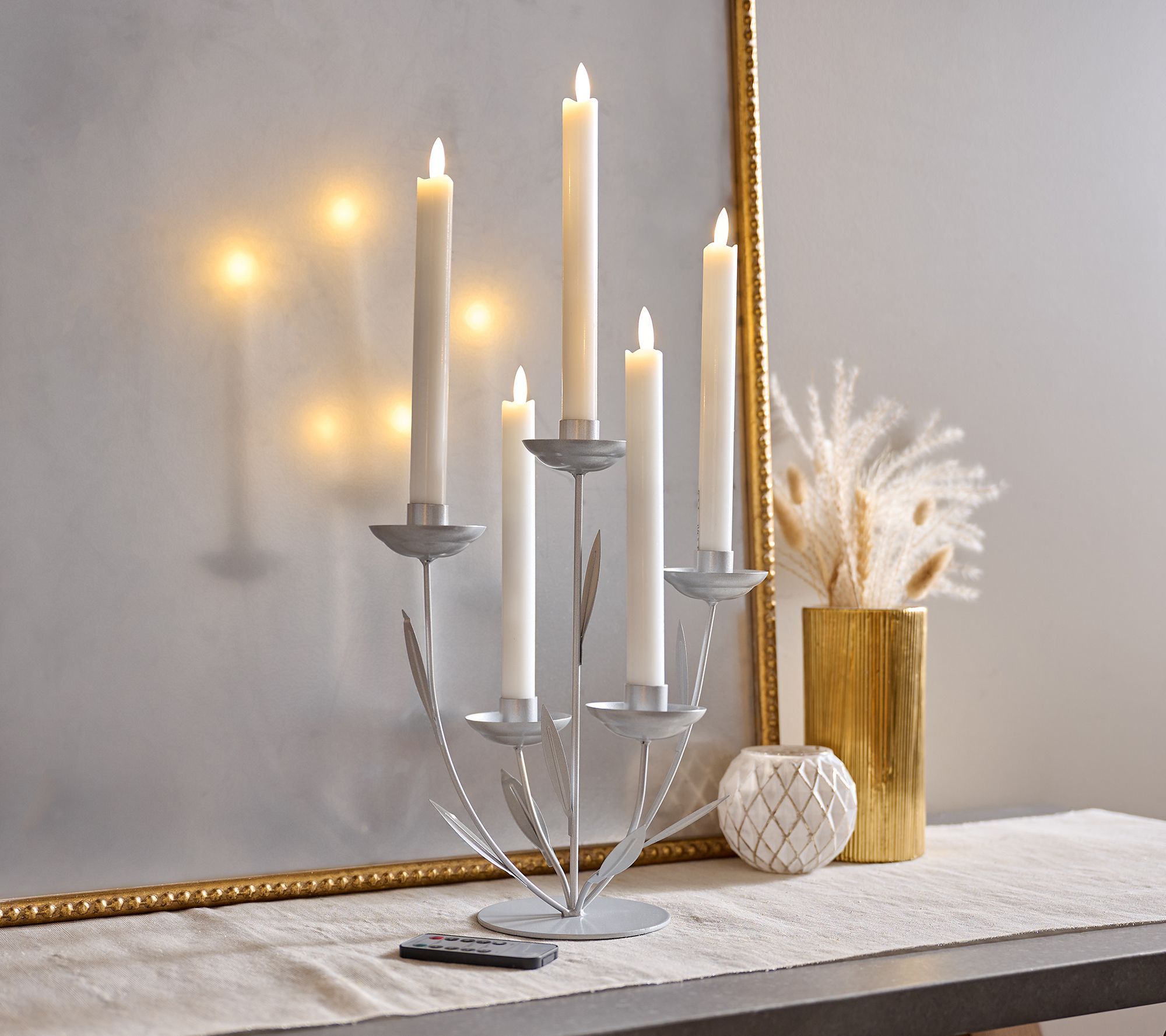 Home Reflections Metal Flower Candle Holder