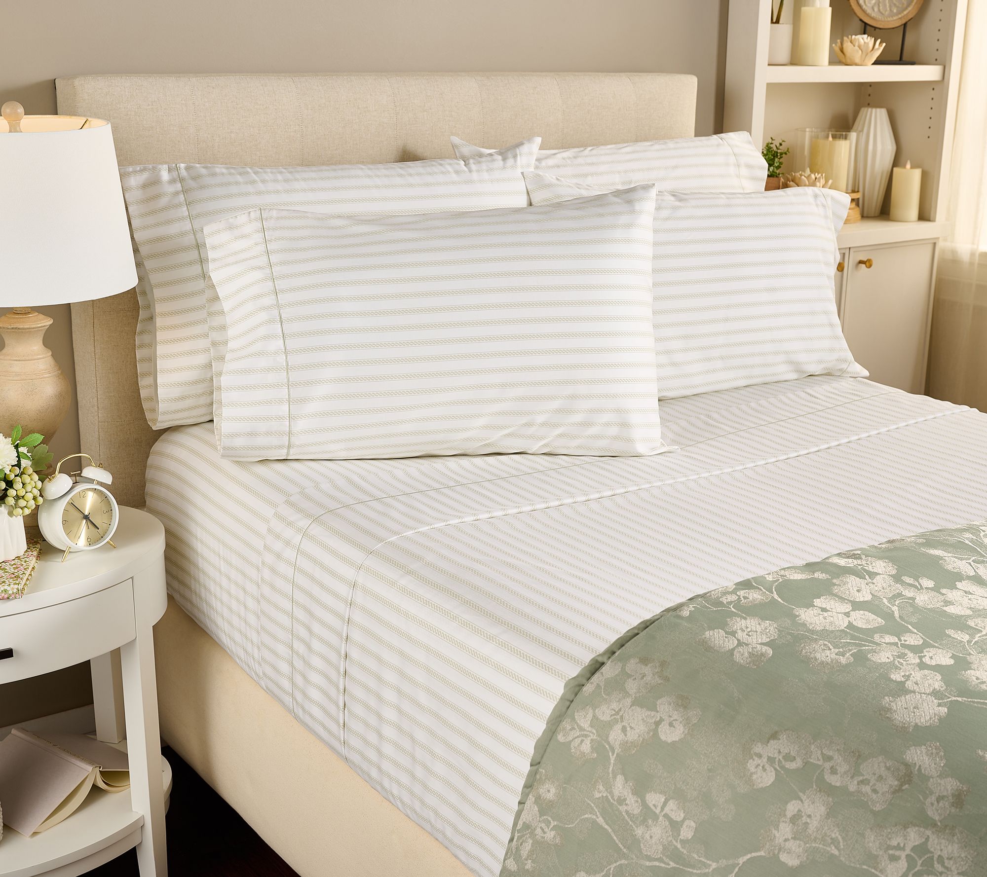 Northern Nights 400TC Cotton Tencel Sheet Set with Extra Cases- Twin XL