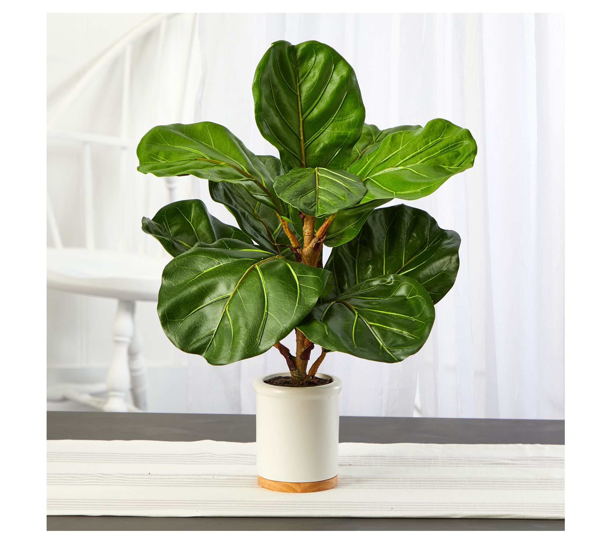 Nearly Natural 21" Fiddle Leaf Artificial Tree
