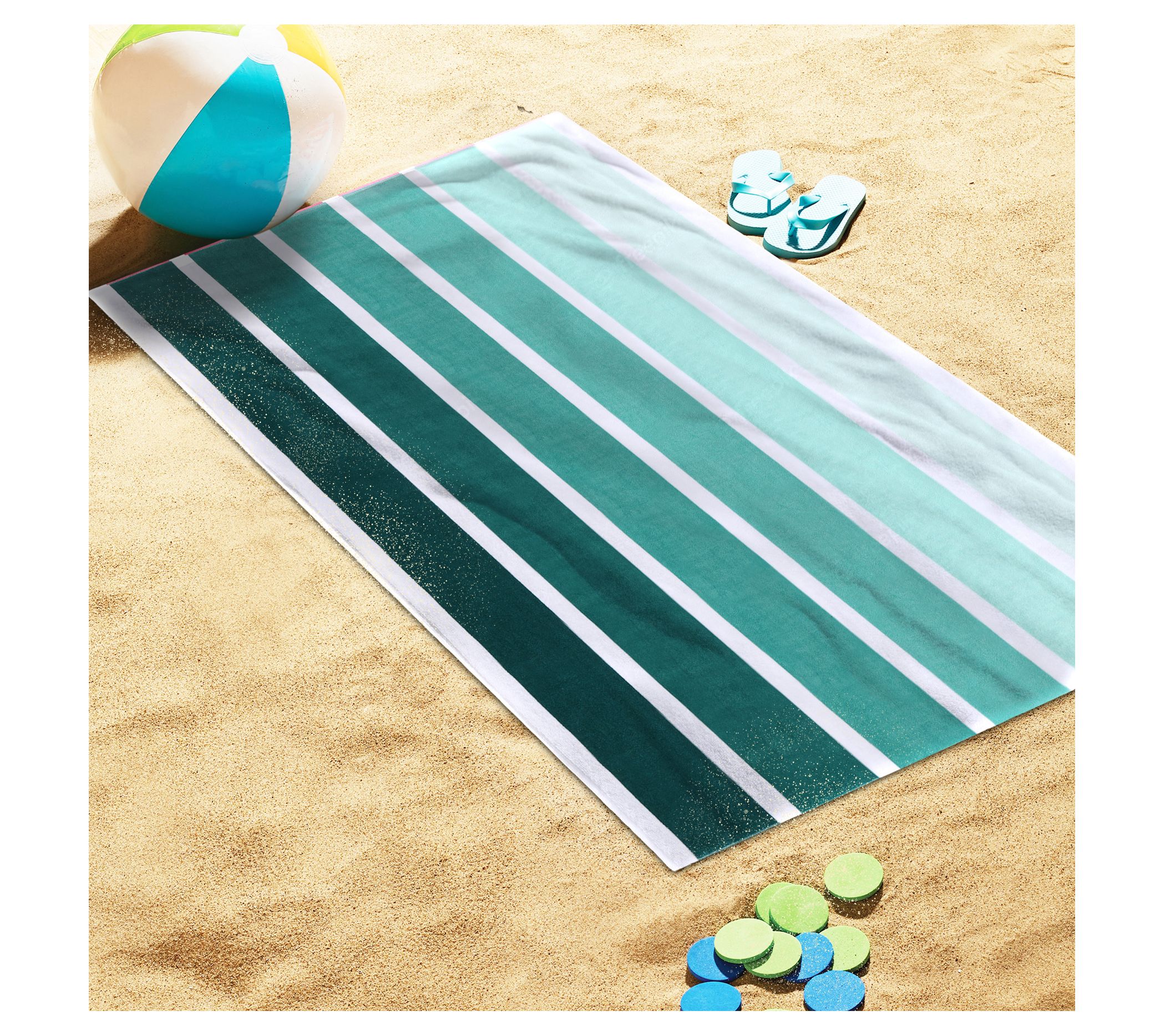 Superior Faded Stripes Cotton Velour Terry Beach Towel