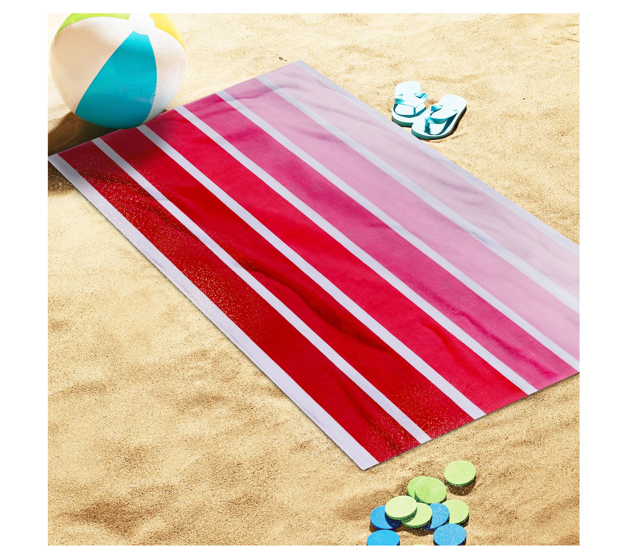 Superior Faded Stripes Cotton Velour Terry Beach Towel