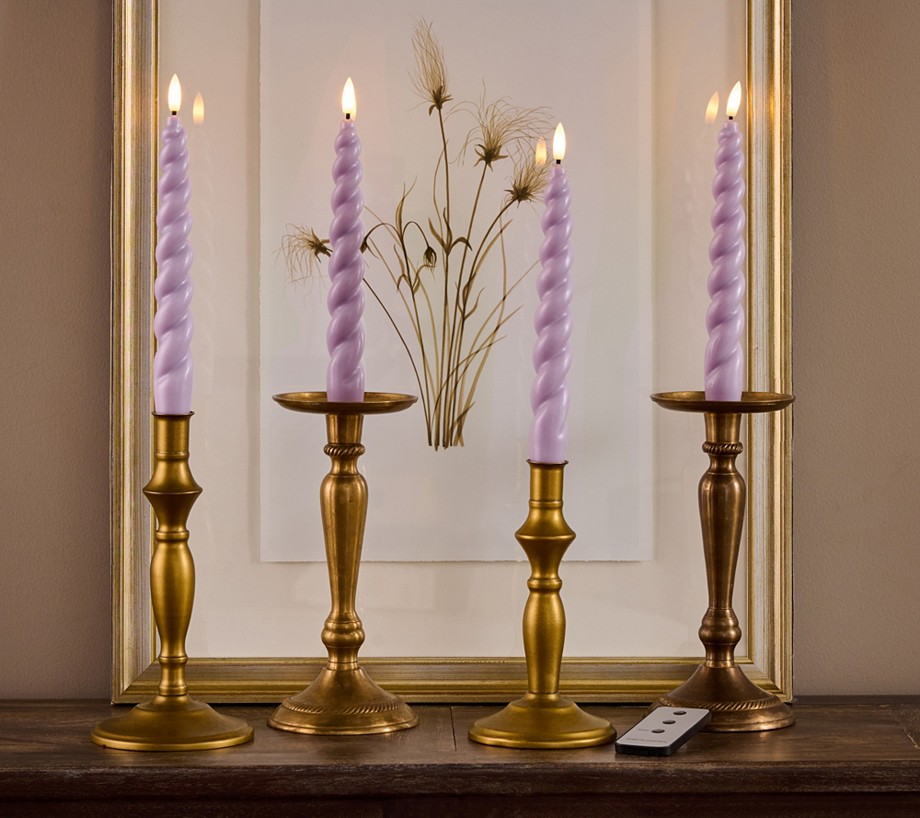 Home Reflections S/4 Flameless Swirled Tapers