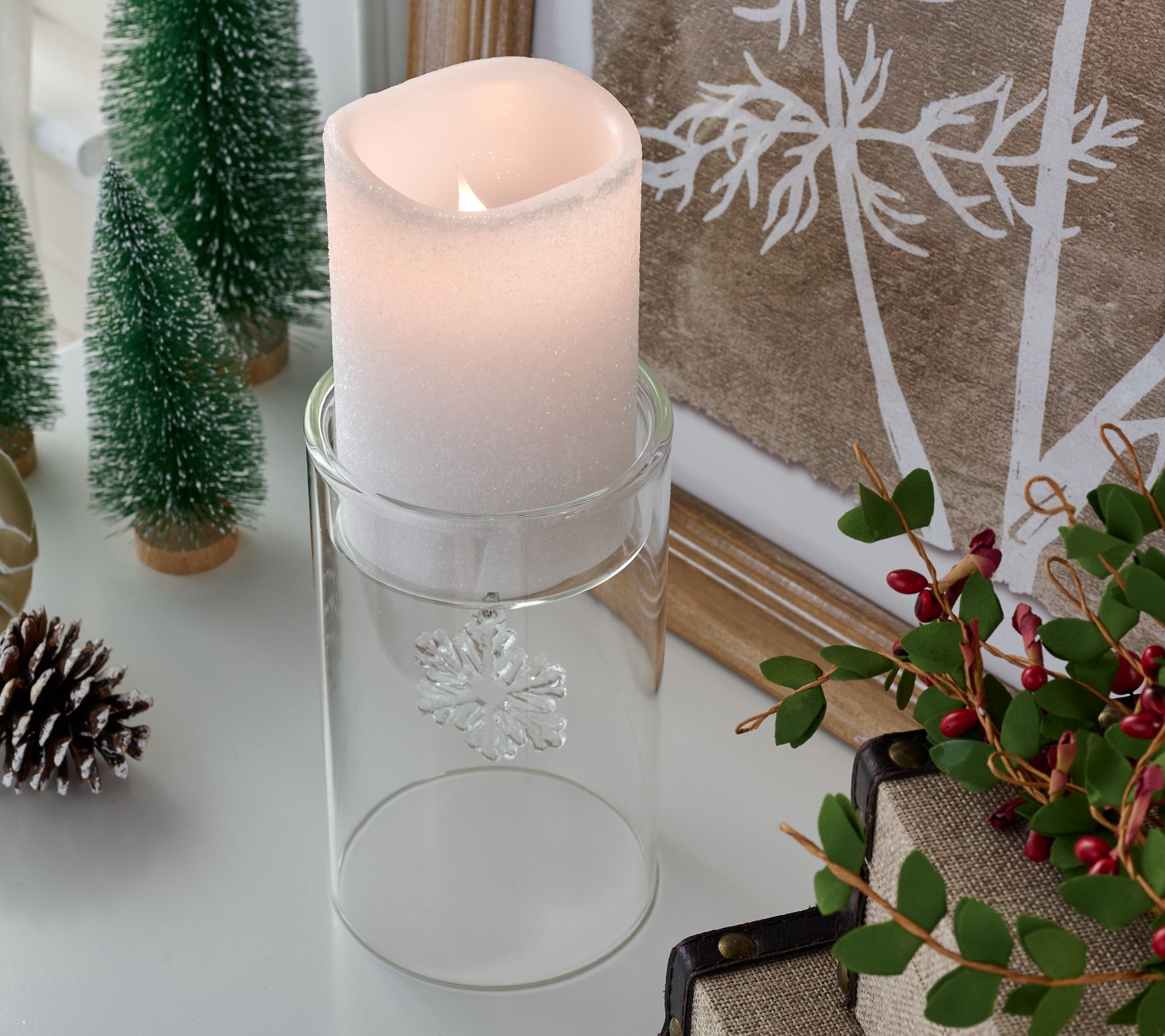 LightScapes 2-Way Flameless Candle with Ornament Candle Holder