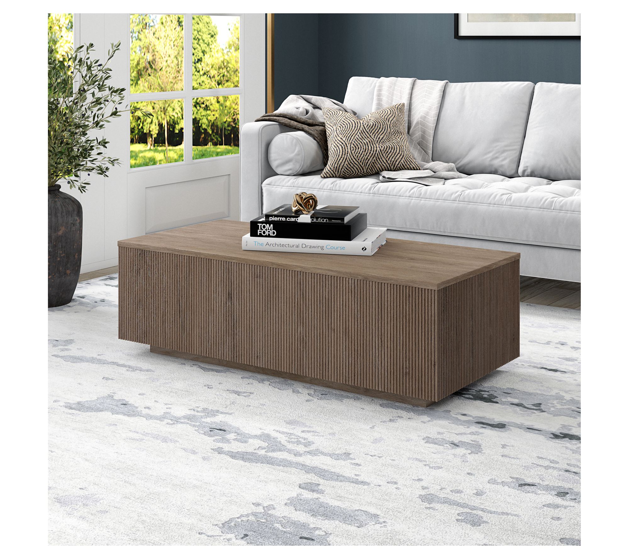 Hudson&Canal Reyes 48" Wide Rectangular CoffeeTable