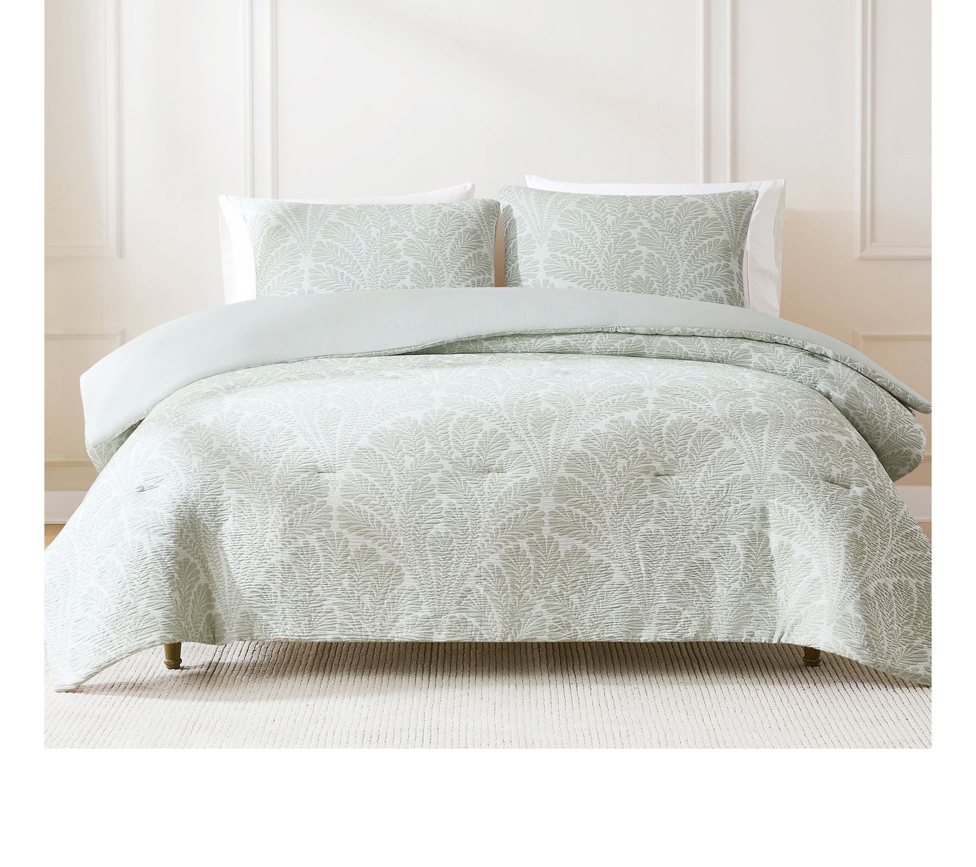 Lush Decor Willow Garden Gauze Jacquard Comforter Set F/Q