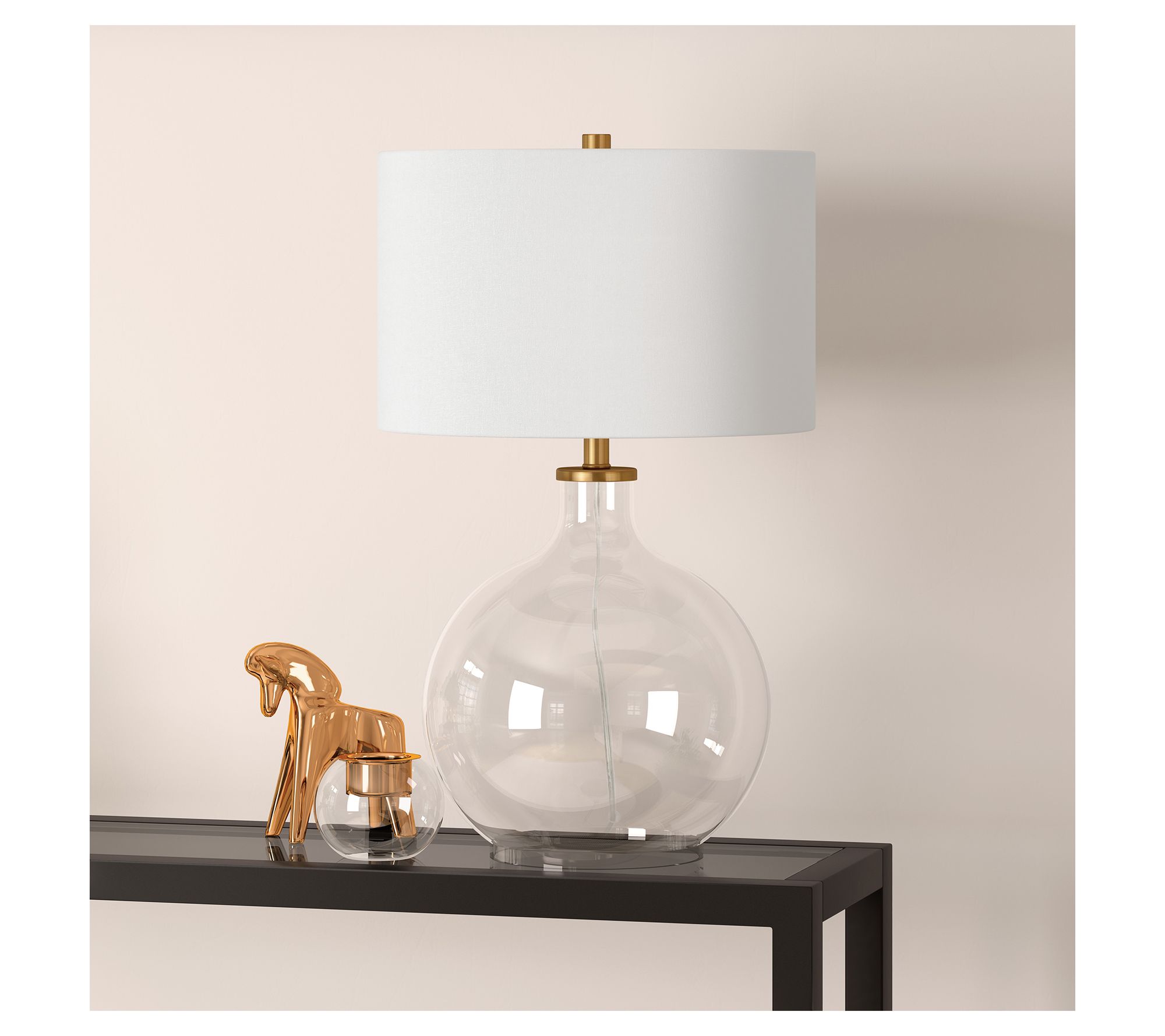 Hudson&Canal Laelia 24.75" Tall Table Lamp withFabric Shade