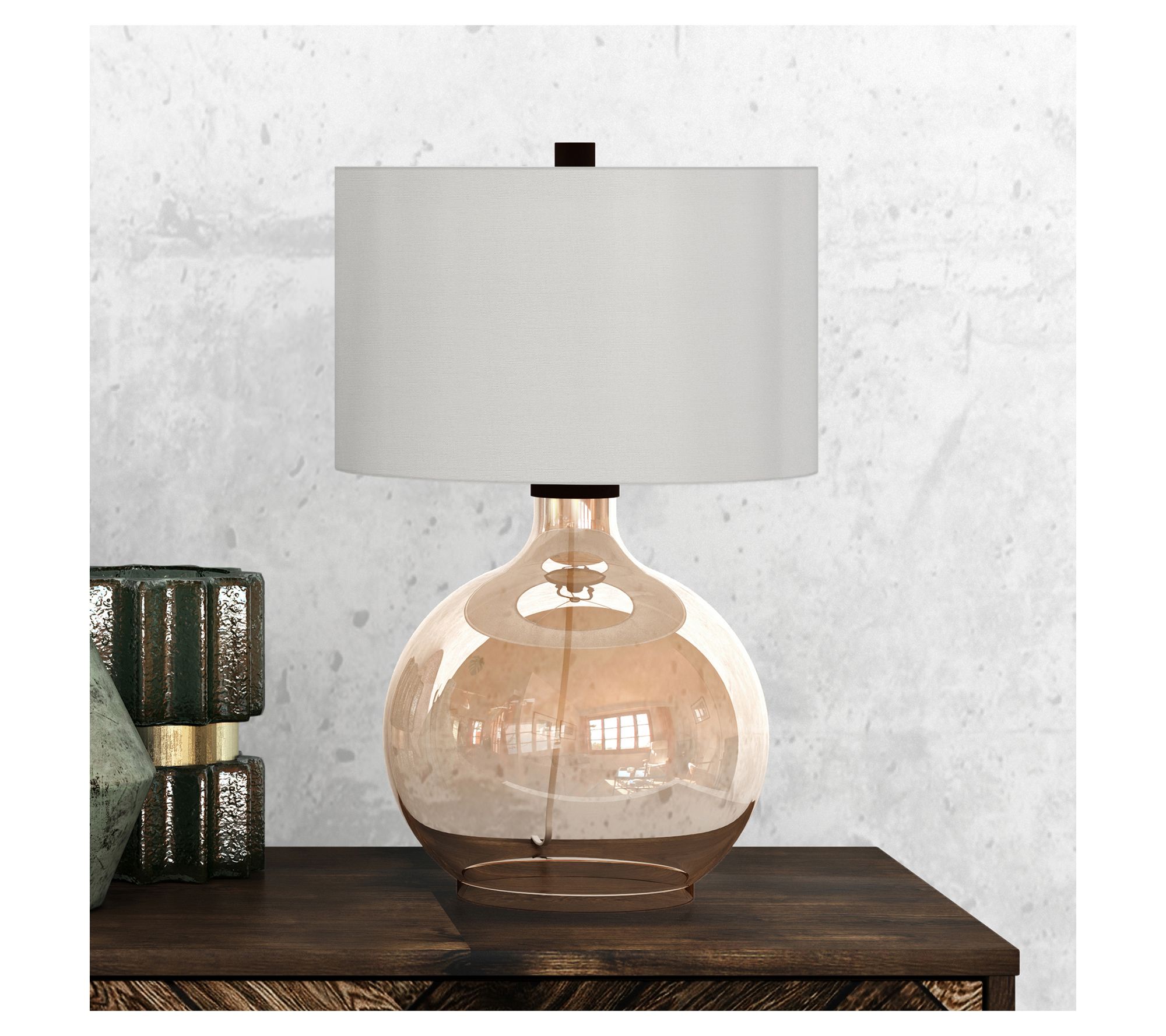 Hudson&Canal Laelia 24.75" Tall Table Lamp withFabric Shade