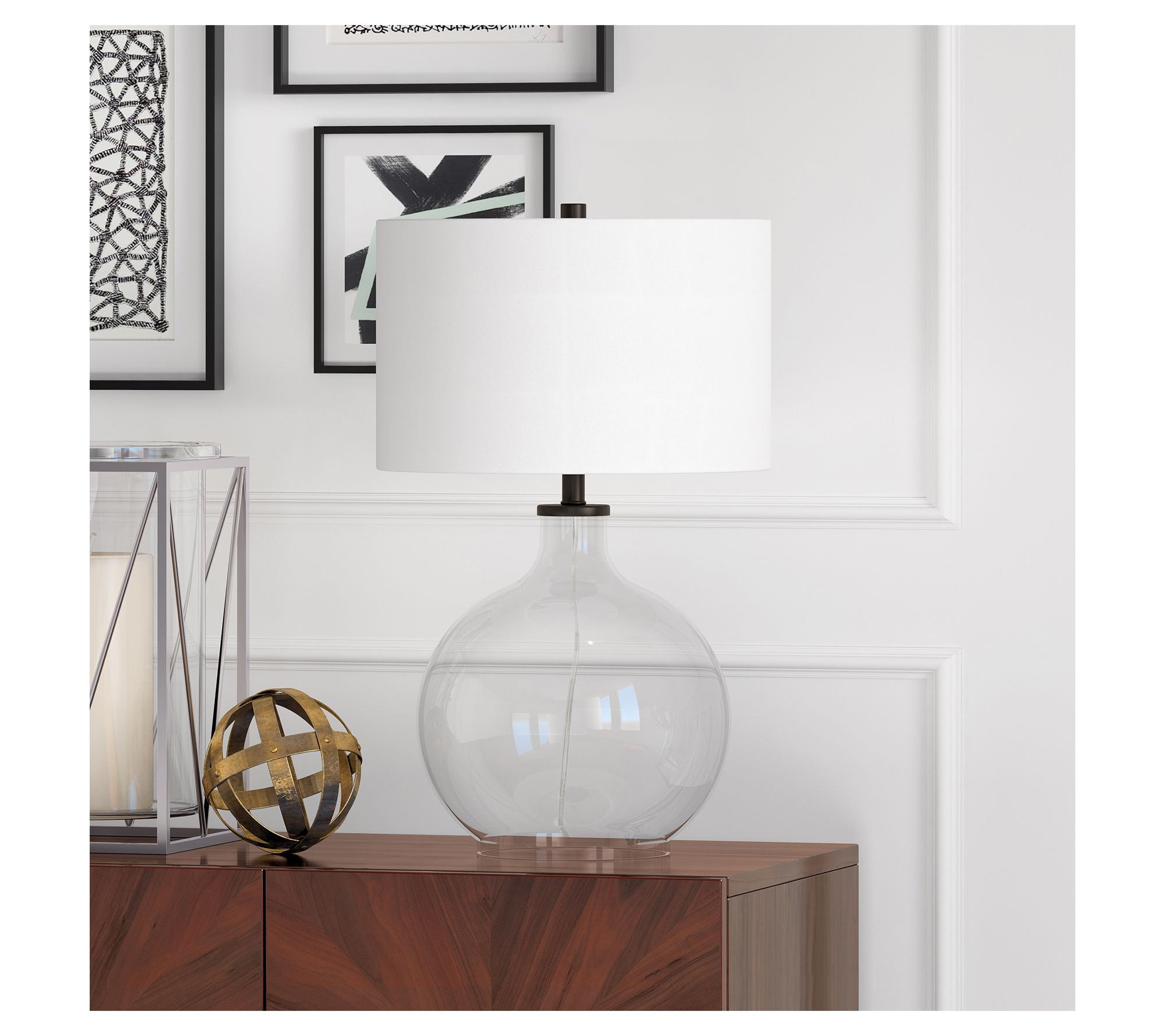 Hudson&Canal Laelia 24.75" Tall Table Lamp withFabric Shade