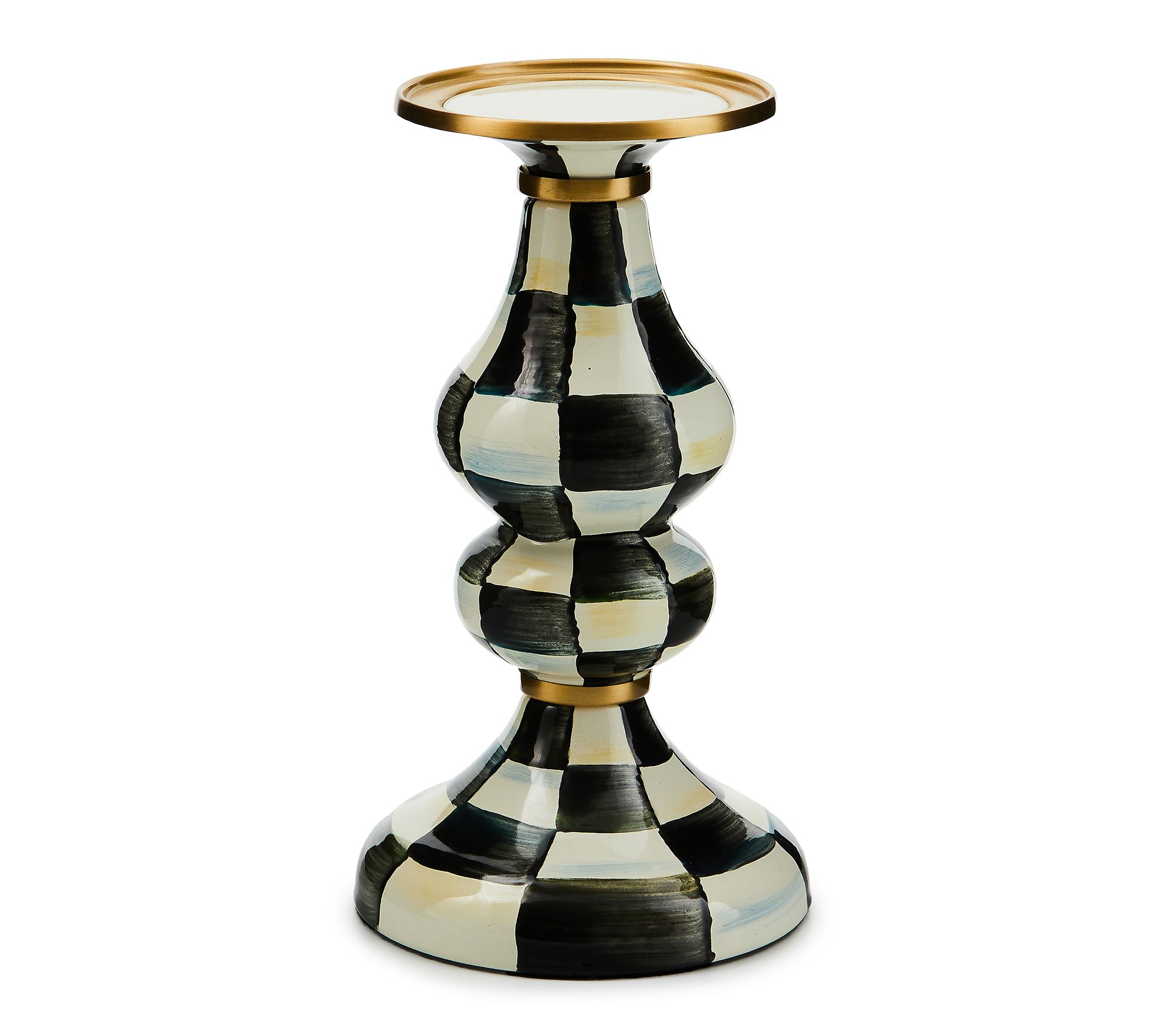 MacKenzie-Childs Check Medium Pillar Candlestick