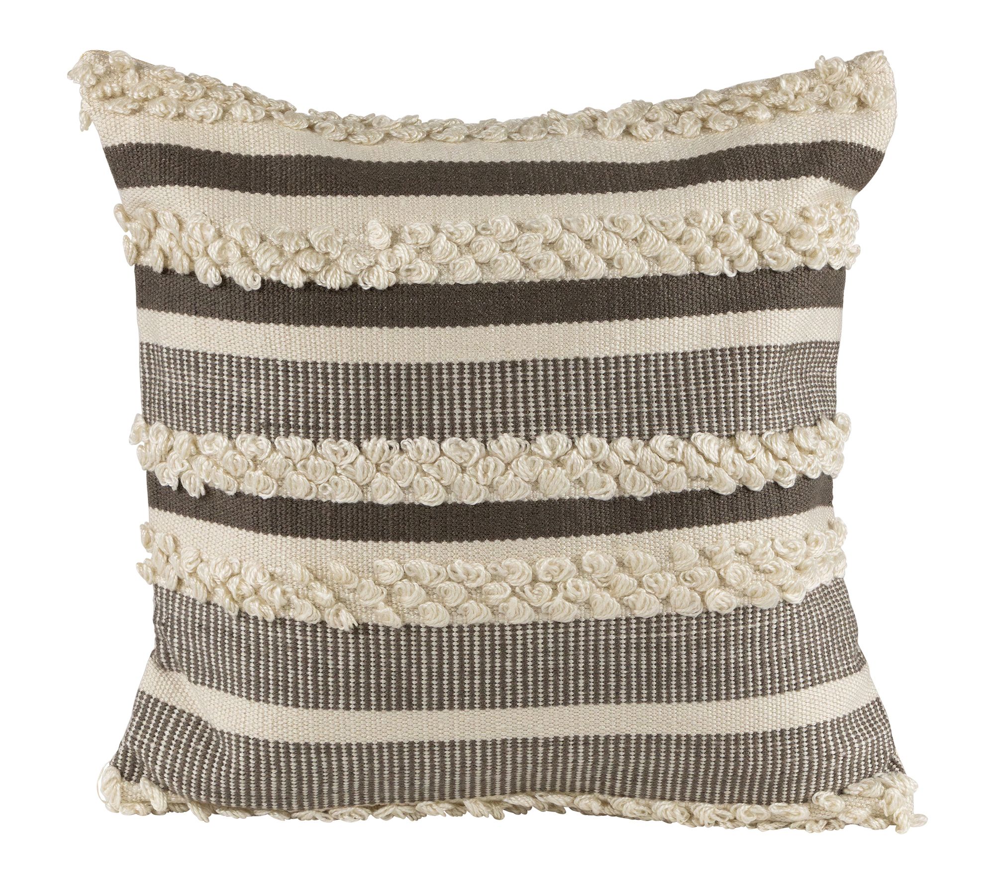 Northlight 20" Gray & Cream Handloom Woven Throw Pillow