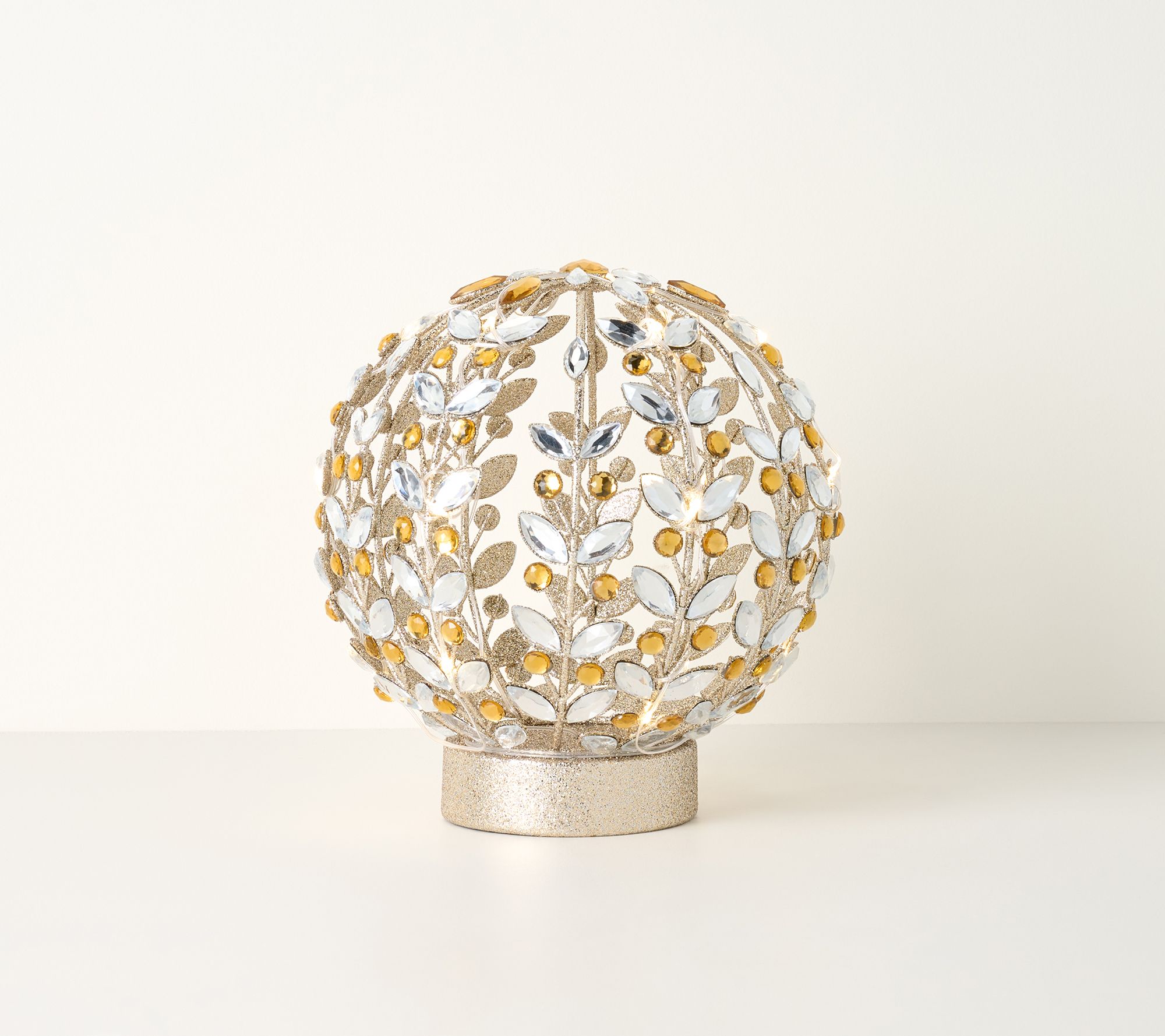  8" Illuminated Faceted Jeweled Sphere by Valerie
