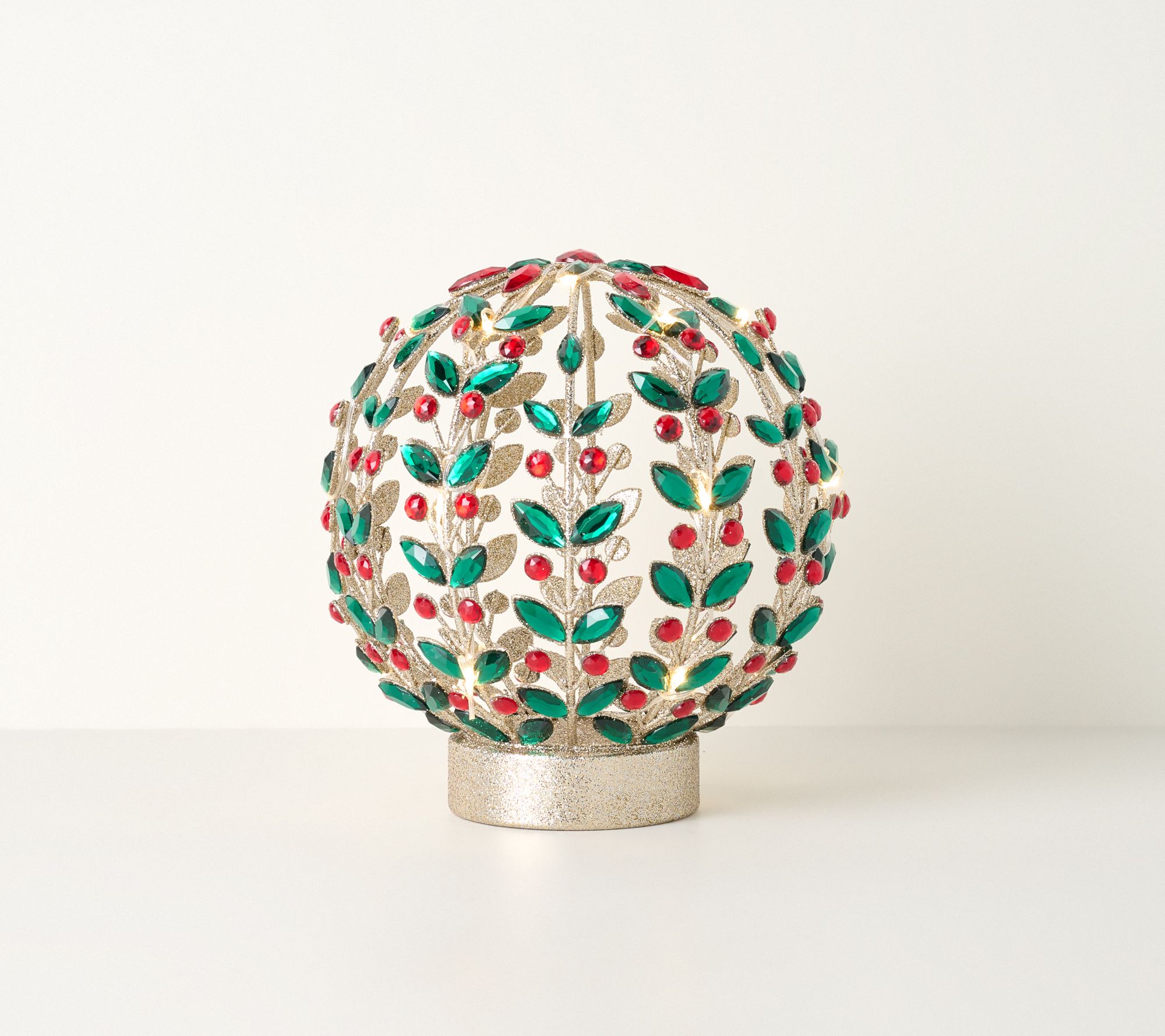 8" Illuminated Faceted Jeweled Sphere by Valerie