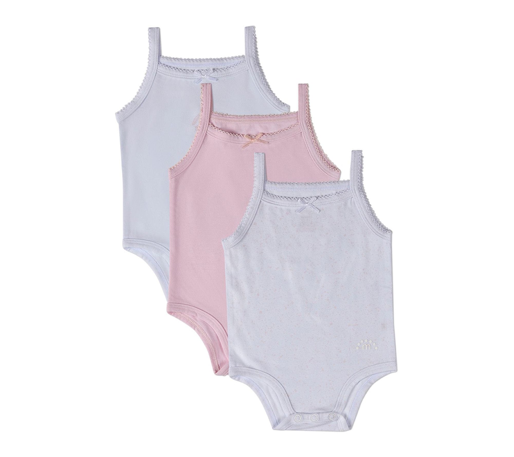 MiniMoi 3 Pack Playful Bunny Cotton Modal Tag-Free Bodysuits