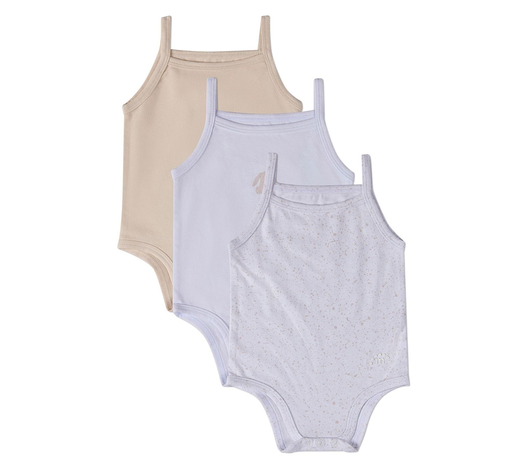 MiniMoi 3 Pack Playful Bunny Cotton Modal Tag-Free Bodysuits