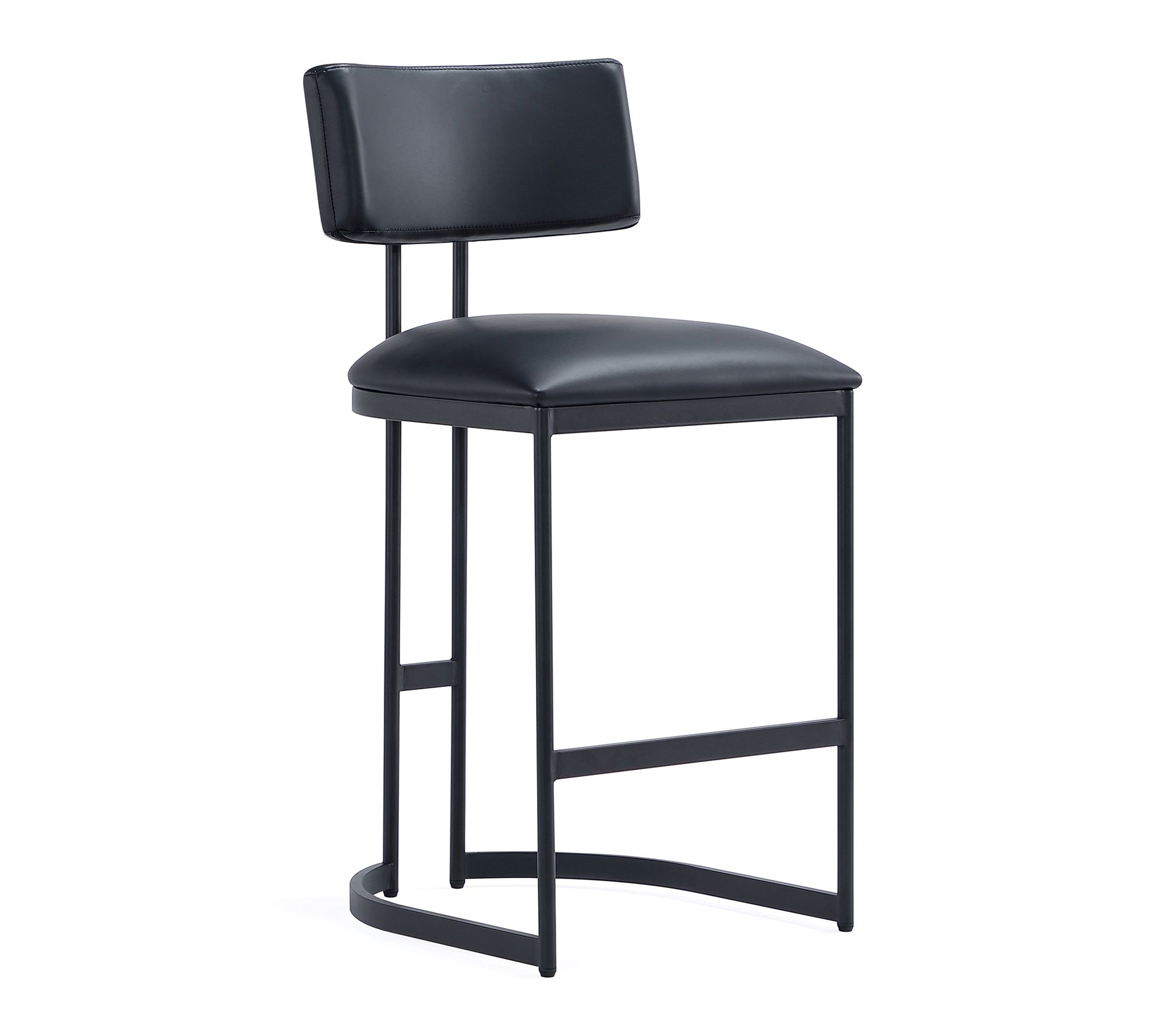 Manhattan Comfort Juno Metal Vegan Leather Counter Stool