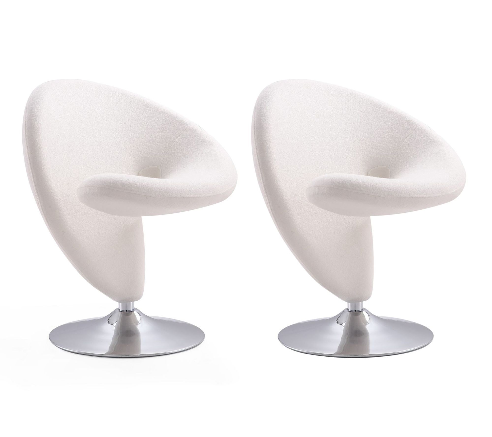 Manhattan Comfort Curl Swivel Lounge Chair - Set of 2