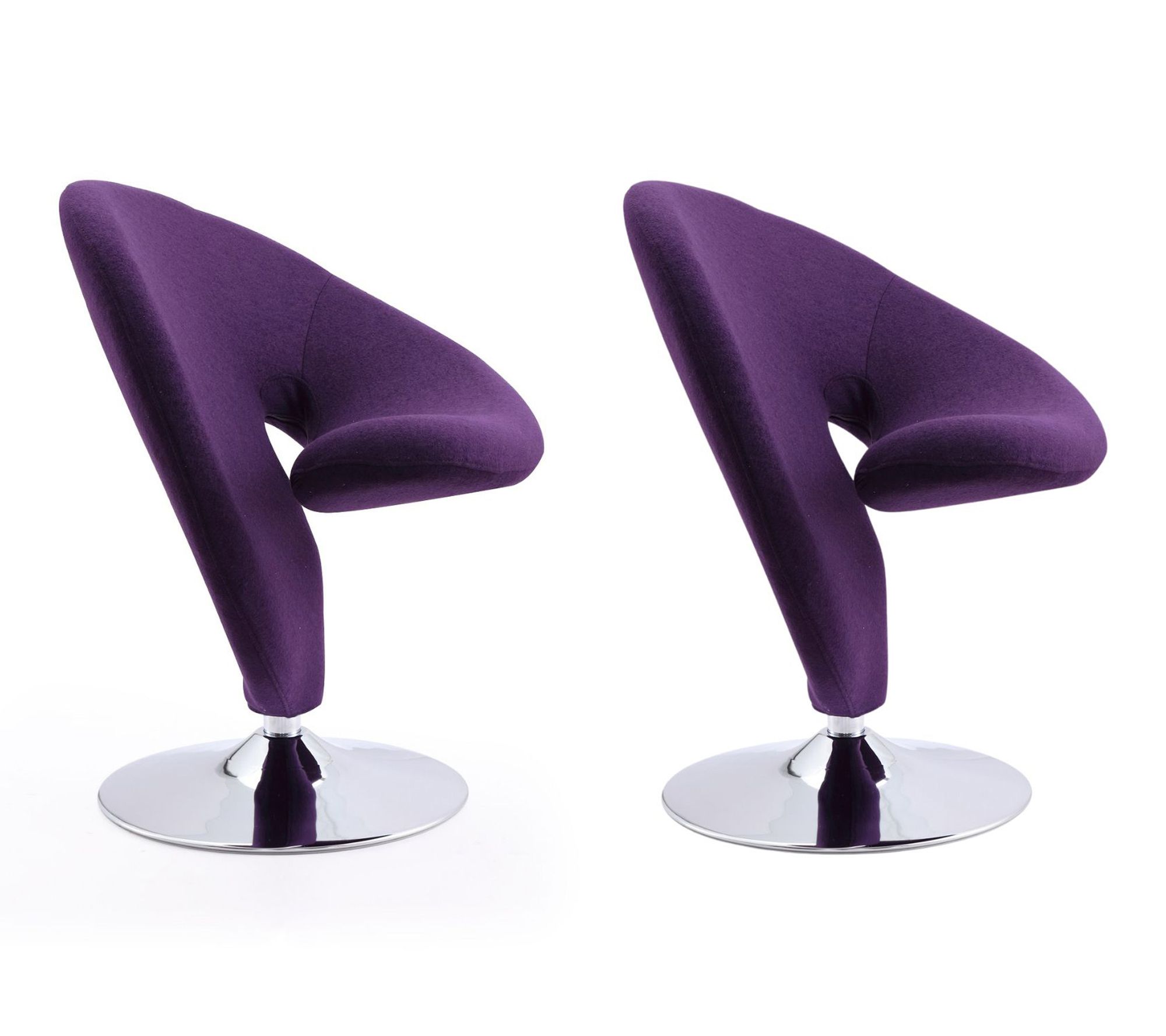 Manhattan Comfort Curl Swivel Lounge Chair - Set of 2