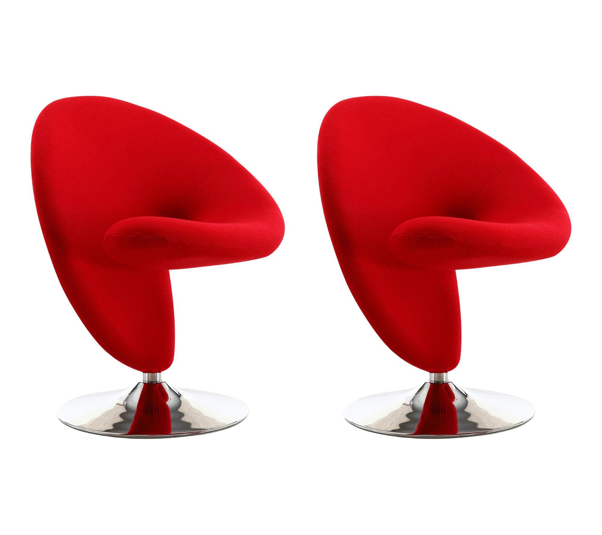 Manhattan Comfort Curl Swivel Lounge Chair - Set of 2