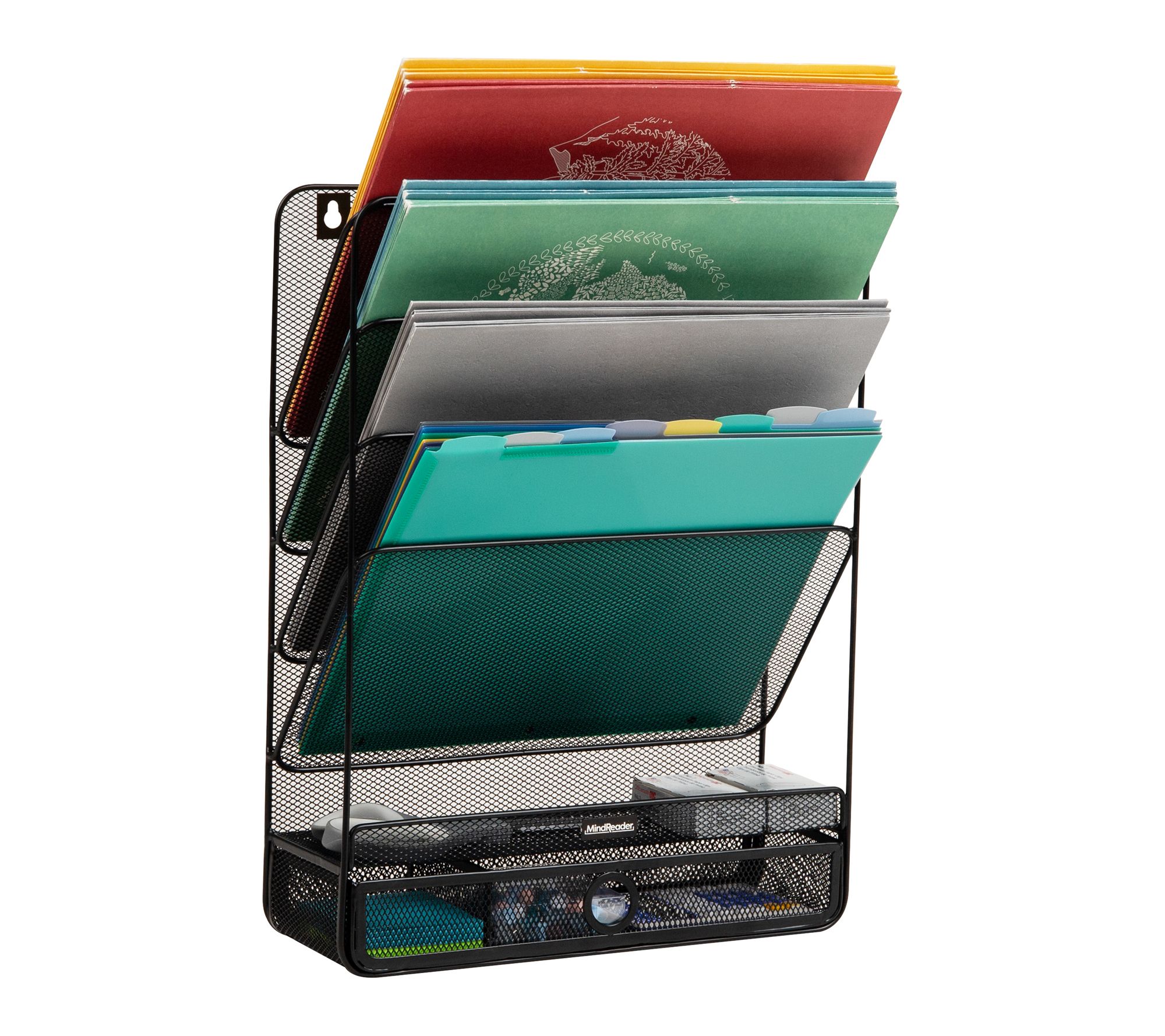 Mind Reader 4-Tier Vertical File Storage, Desktop Organizer