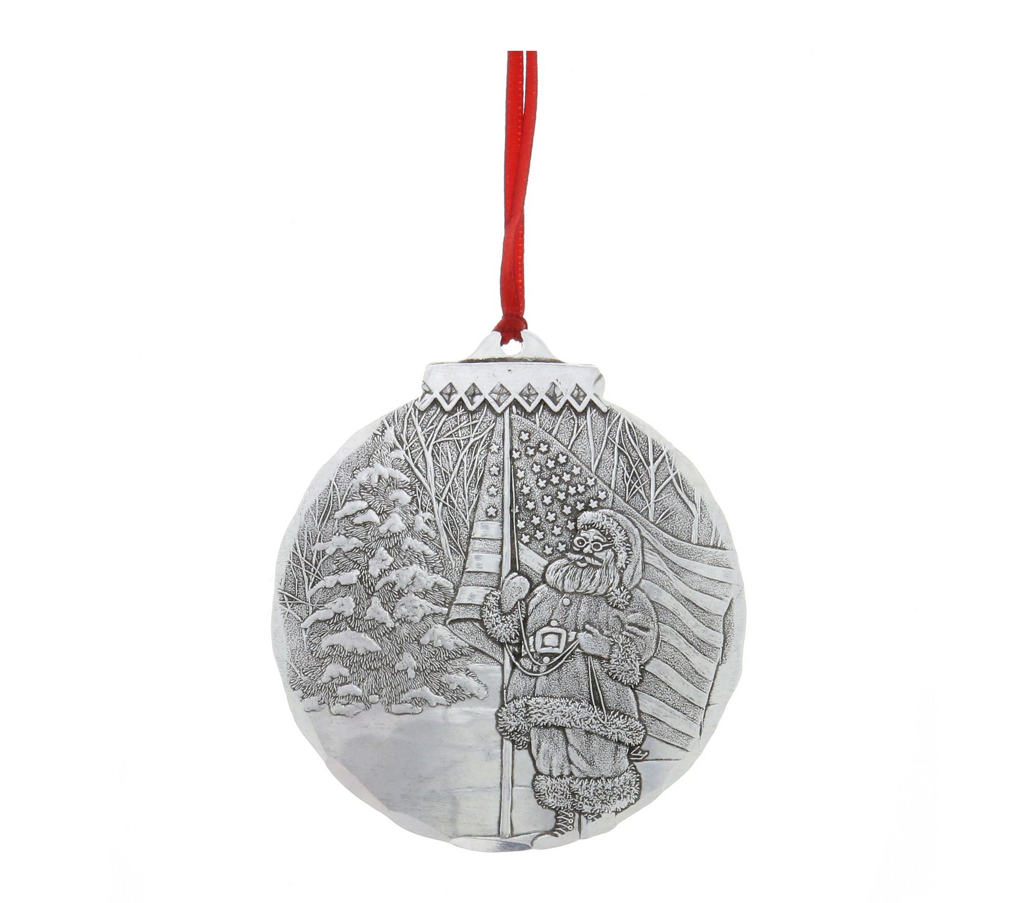 Wendell August Patriotic Santa Ornament