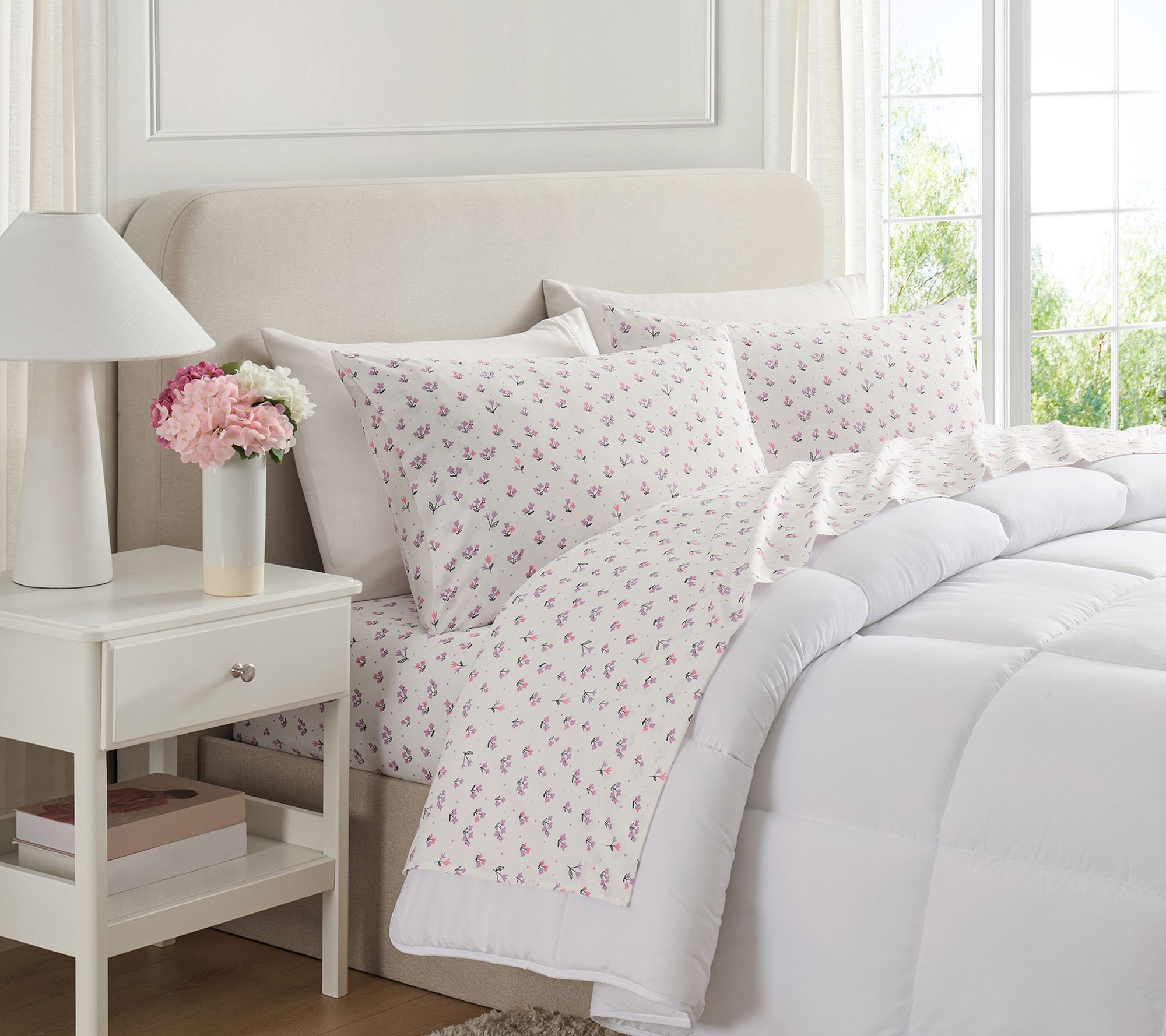 Hallmark Flower Garden 4-Piece Microfiber Bed Sheet Set, Full