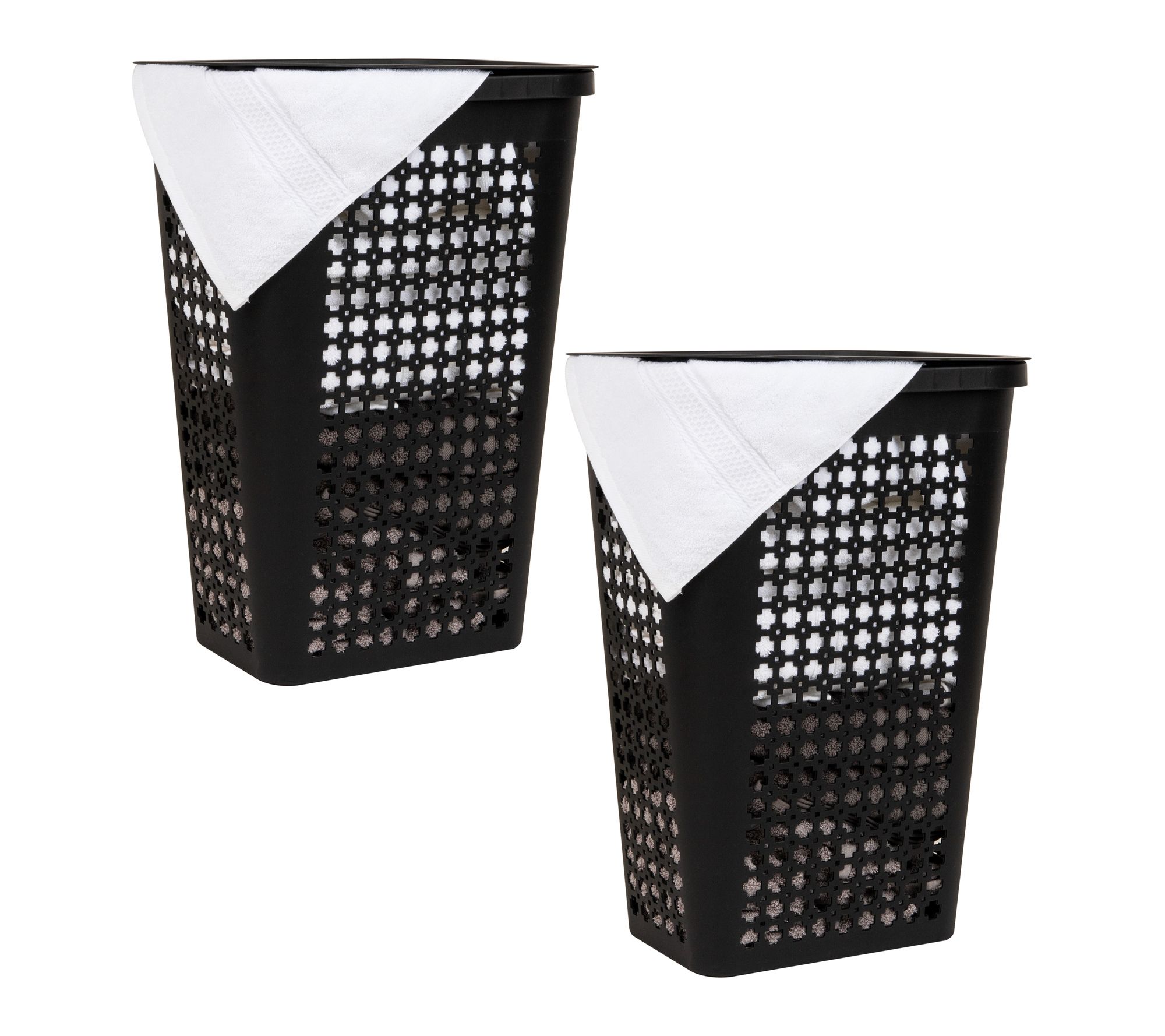 Mind Reader  Tapered Laundry Hampers with Lid,Set of 2